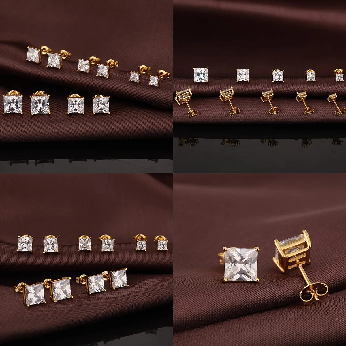 Miaofu Orecchini Punto Luce in Argento 925 e Zirconi Bianchi, 5mm - immagine 7