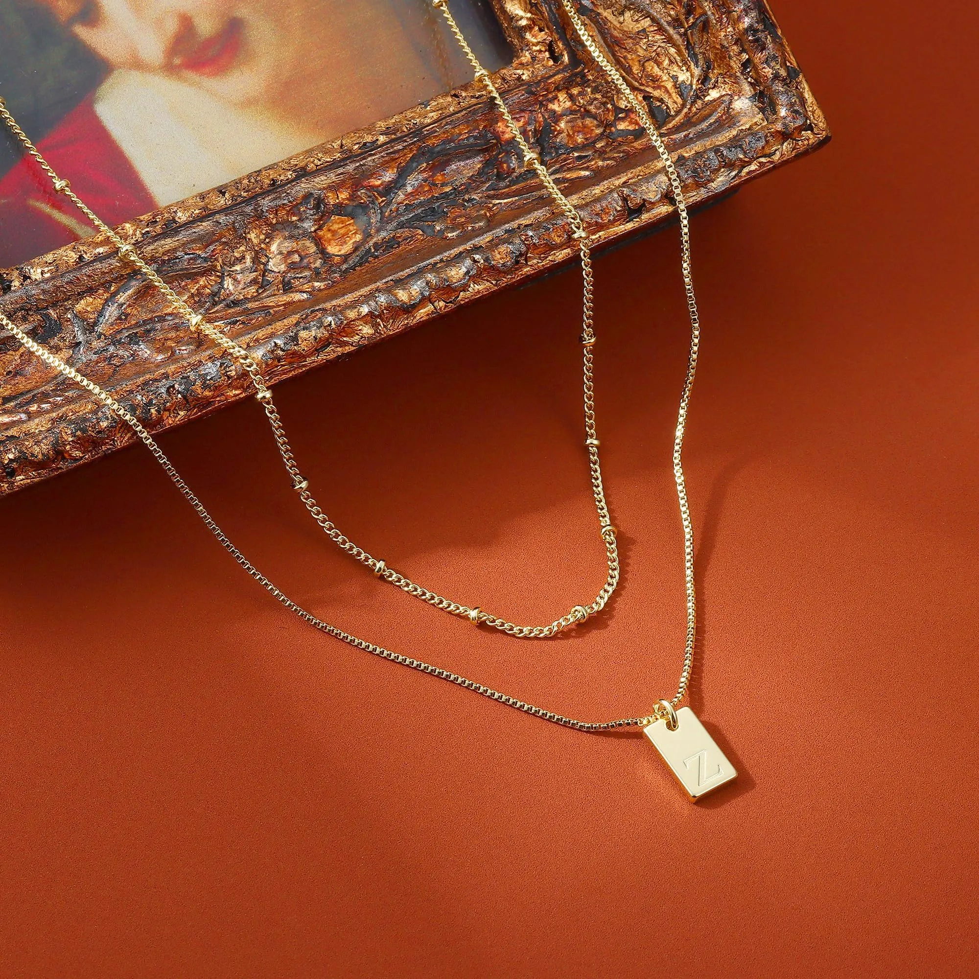 BodyBonita Collana con Iniziale Lettera Z Placcata in Oro 16K per Donna - immagine 2
