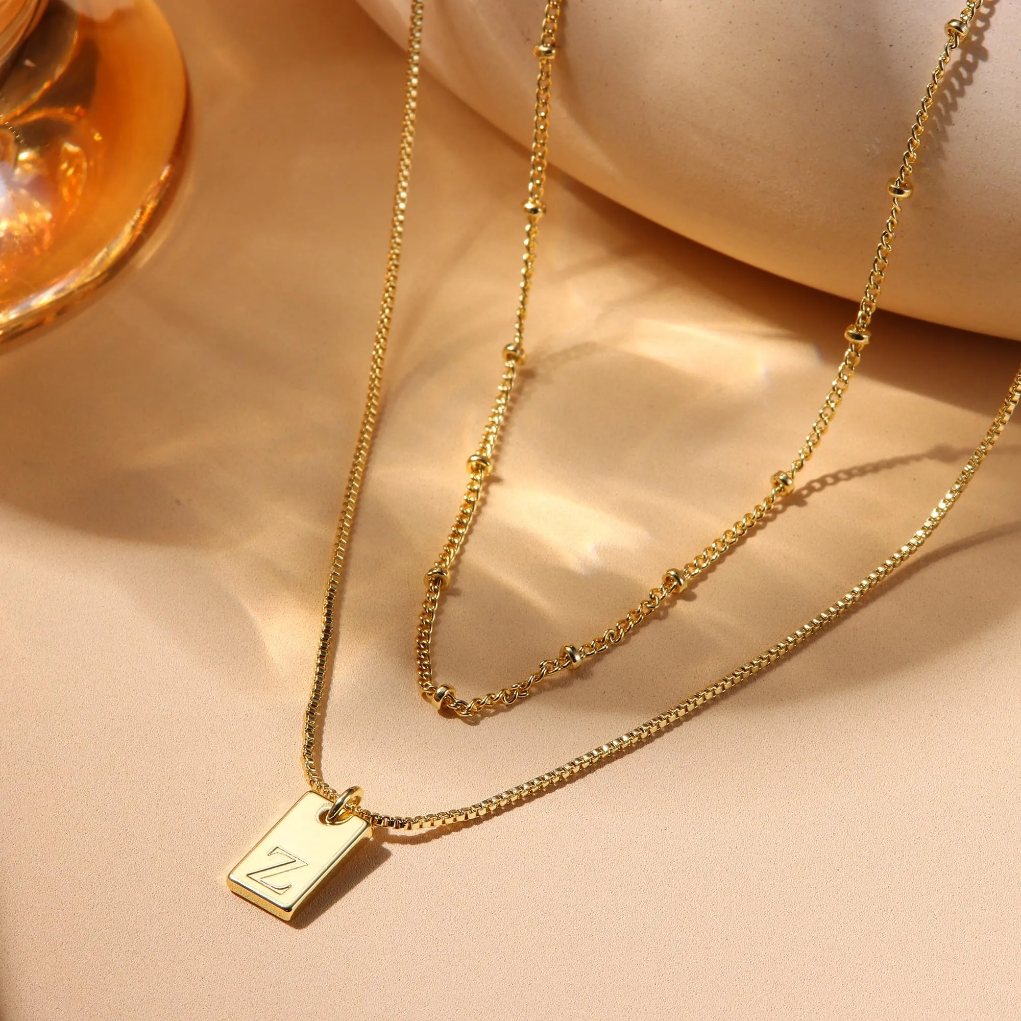 BodyBonita Collana con Iniziale Lettera Z Placcata in Oro 16K per Donna - immagine 4