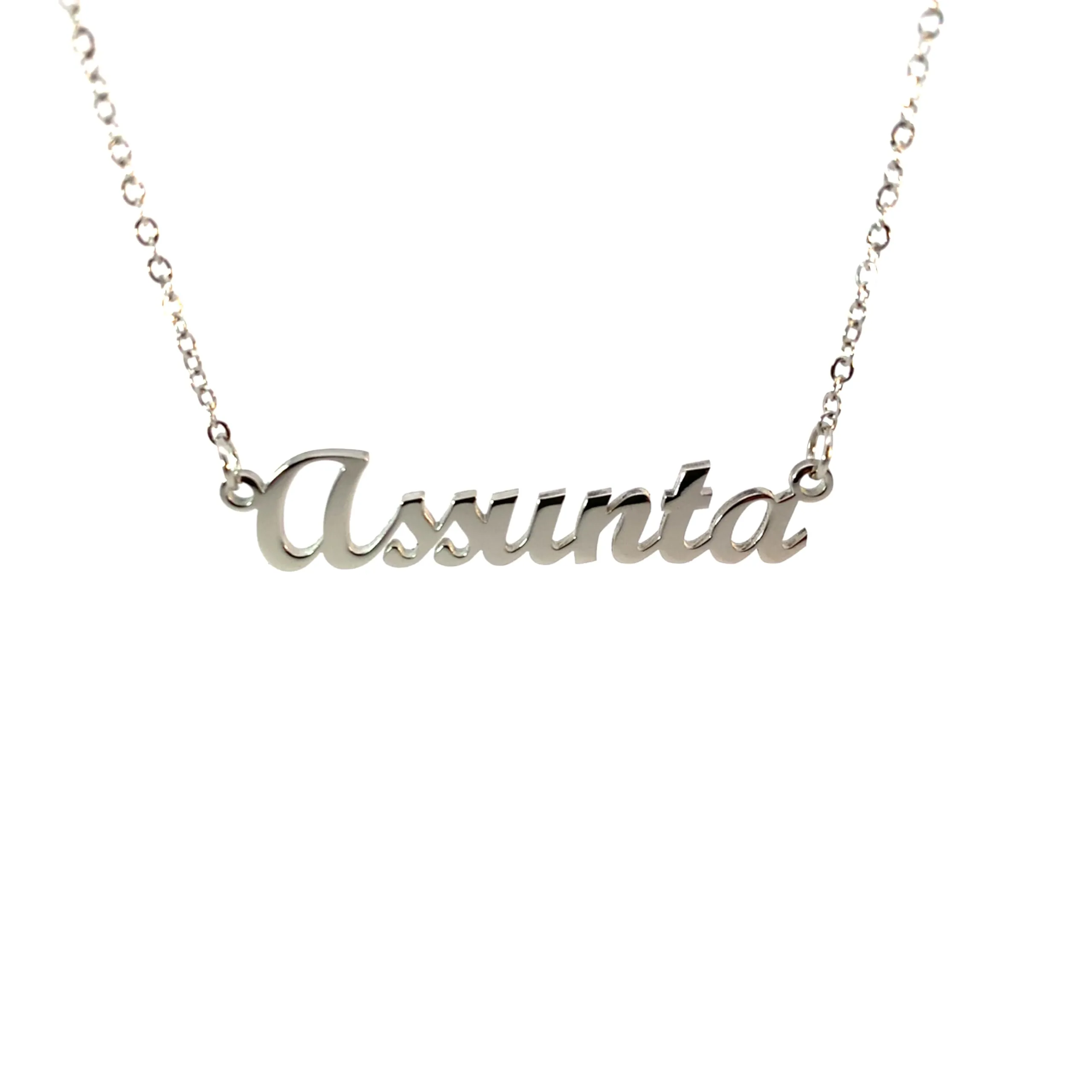 10:10 Collana Donna Nome Personalizzato Assunta in Acciaio Inox Anallergico, Finitura Lucida, Catena Regolabile - immagine 1
