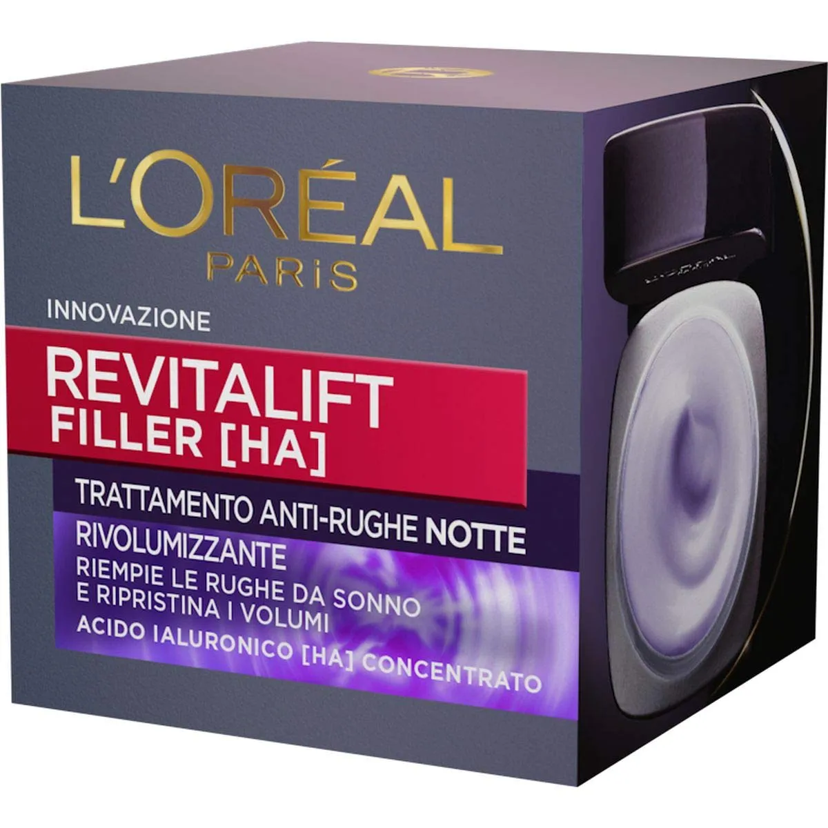 L'Oreal Paris Revitalift Filler Crema Viso Notte con Acido Ialuronico, 50 ml - immagine 2