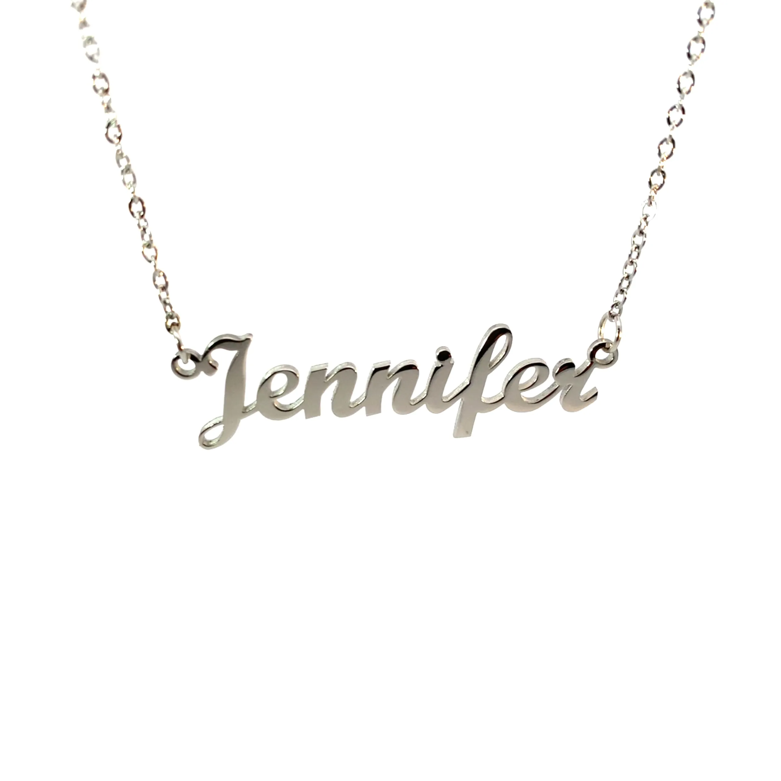 10:10 Collana Donna Nome Personalizzato Jennifer in Acciaio Inox Anallergico, Finitura Lucida, Catena Regolabile - immagine 1