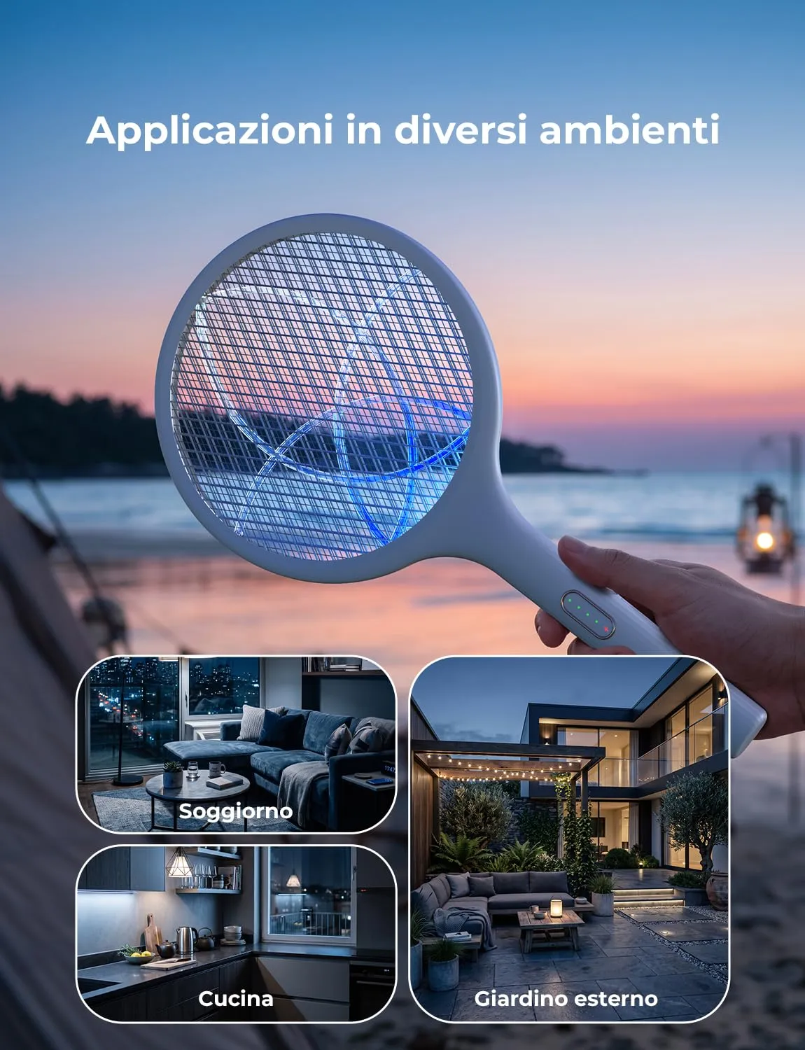 YISSVIC Racchetta Zanzare Elettrica 4000V 1500mAh USB-C Ricaricabile - immagine 10