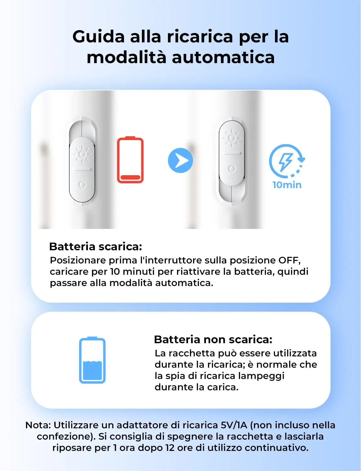 YISSVIC Racchetta Zanzare Elettrica 4000V 1500mAh USB-C Ricaricabile - immagine 11