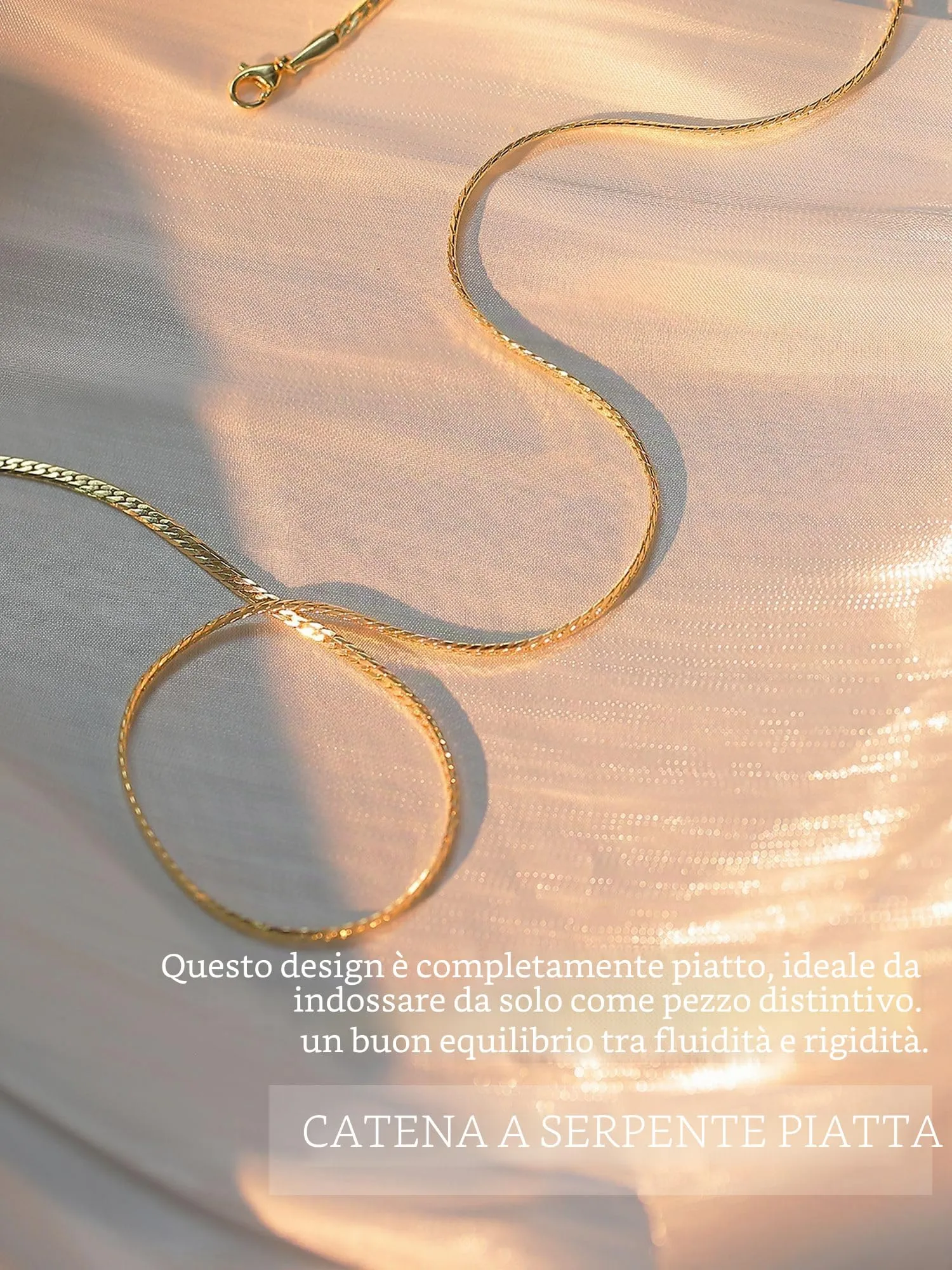BodyBonita Collana Girocollo in Argento Sterling 925 Placcata in Oro 16K, 20 Pollici - immagine 2