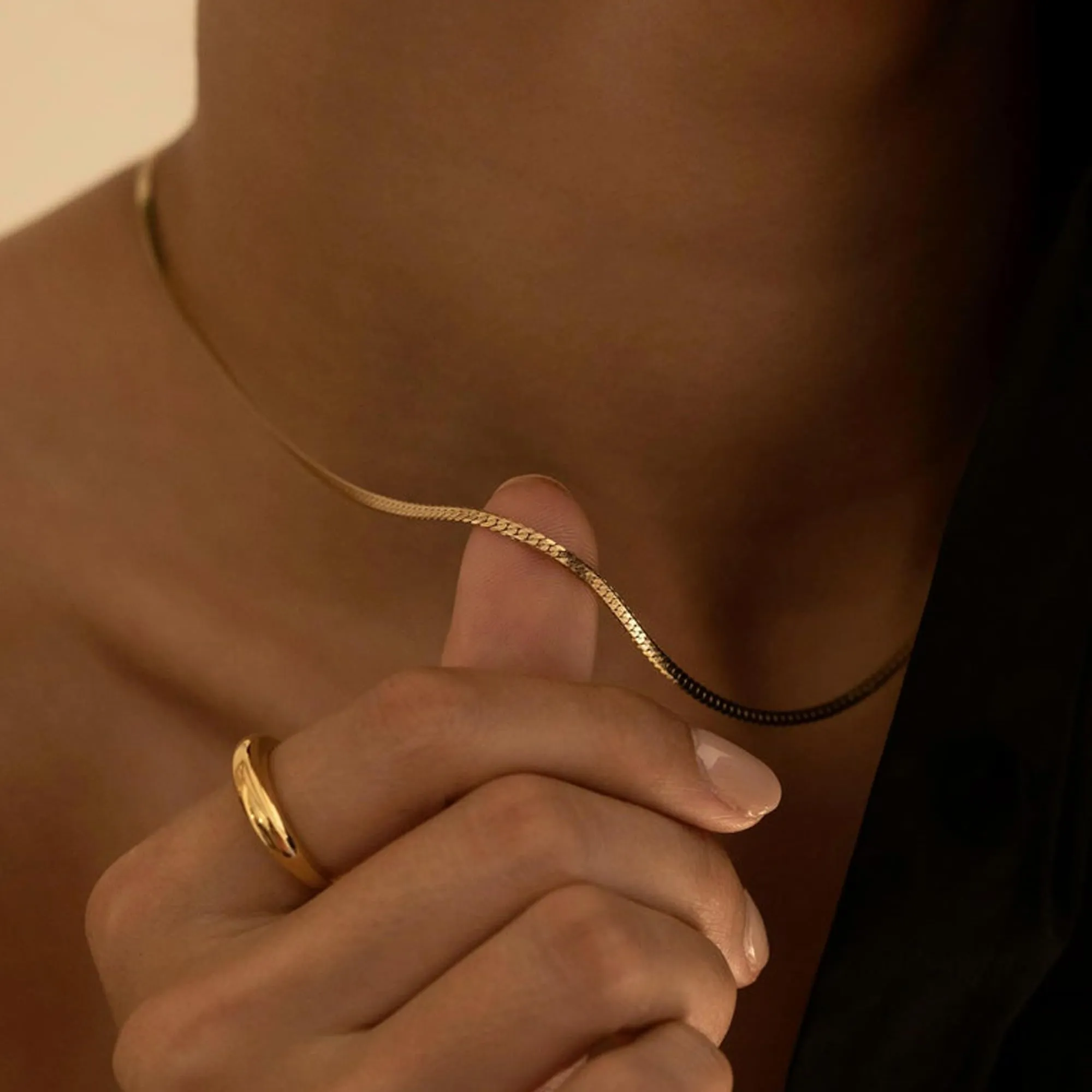 BodyBonita Collana Girocollo in Argento Sterling 925 Placcata in Oro 16K, 20 Pollici - immagine 6