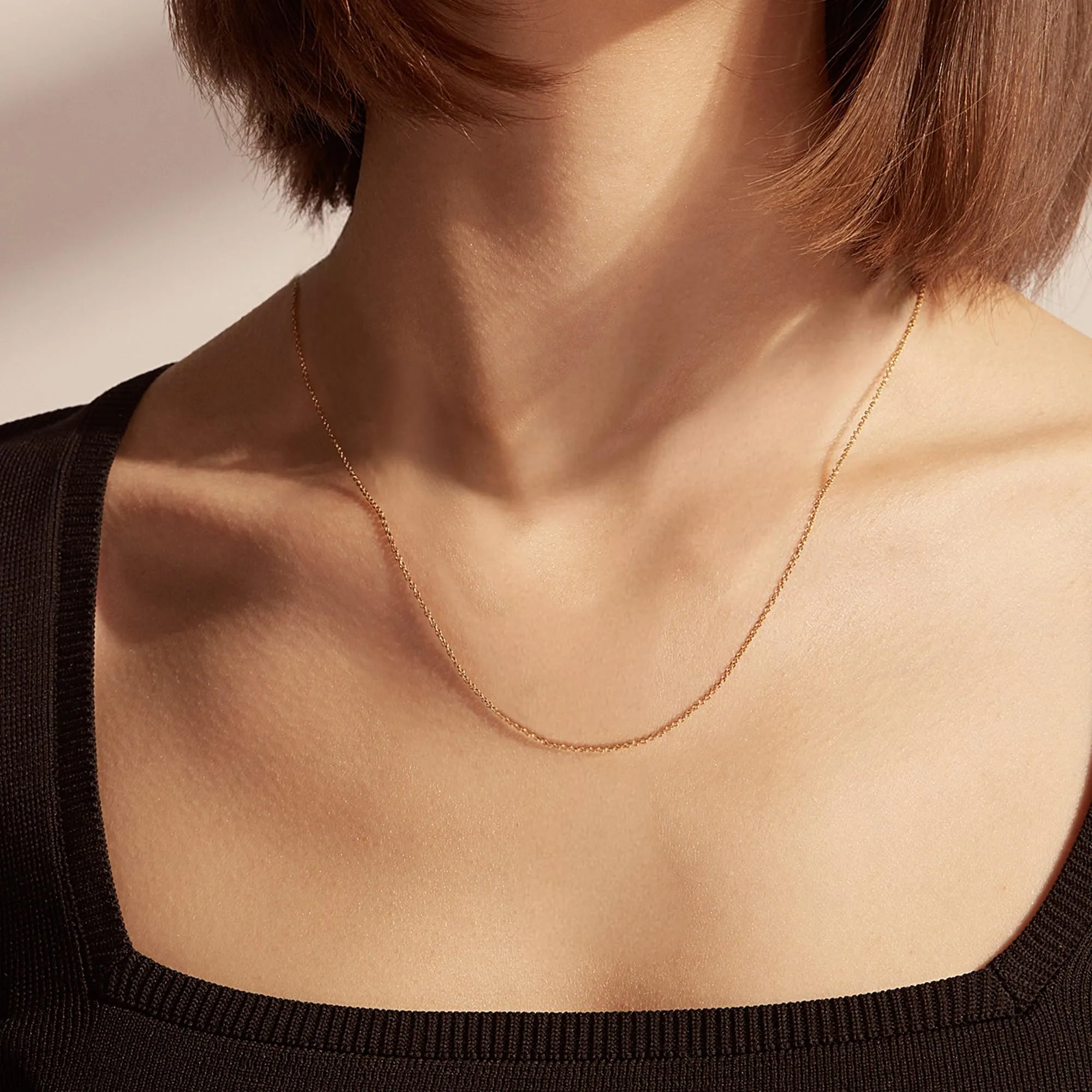 BodyBonita Collana Girocollo Catena Rolo in Argento Sterling 925 Placcata Oro 16K, 16 Pollici - immagine 6