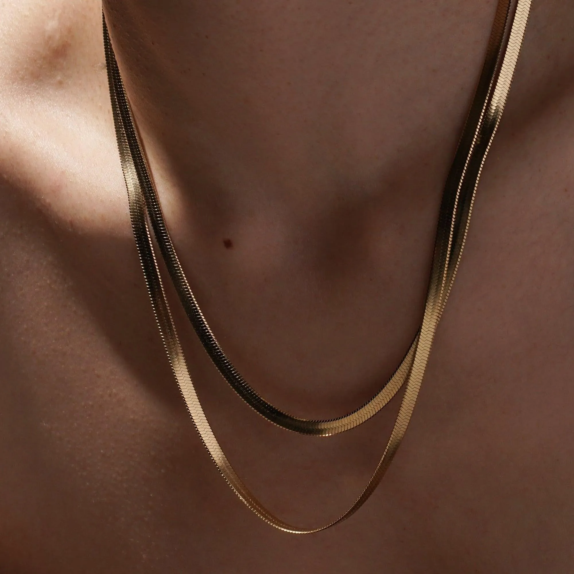 BodyBonita Collana a Spina di Pesce per Donna, Argento Sterling 925 Placcato Oro 16K, 5mm, 20 Pollici - immagine 6