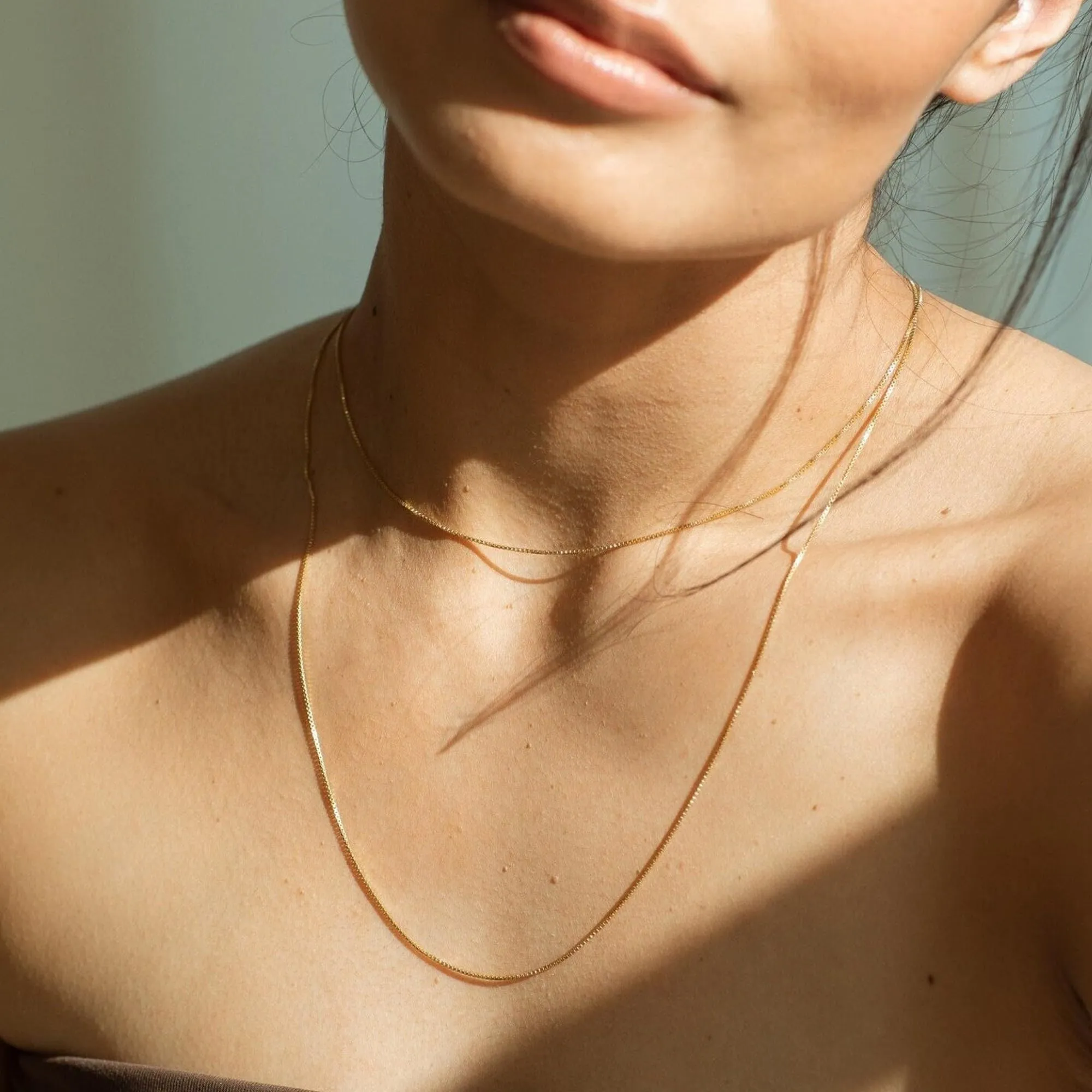 BodyBonita Collana Girocollo Catena a Scatola in Argento Sterling 925 Placcata Oro 16K, 20 Pollici - immagine 6