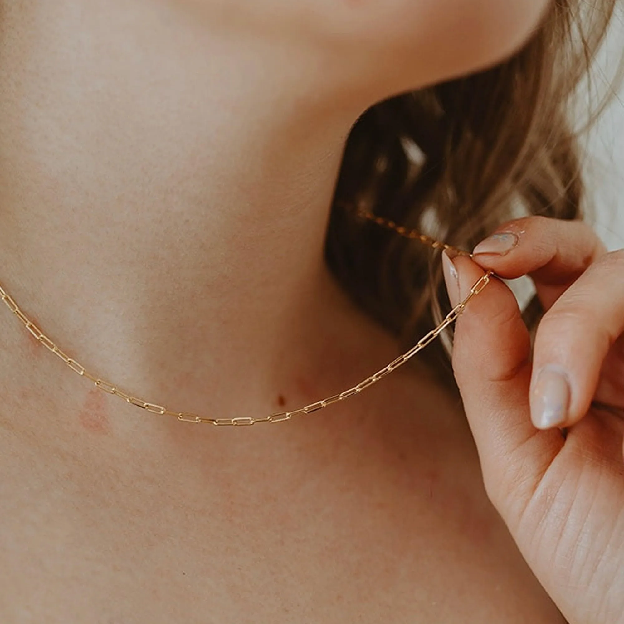 BodyBonita Collana Girocollo a Catena a Graffetta in Argento Sterling 925 Placcata Oro 16K, 16 Pollici - immagine 5