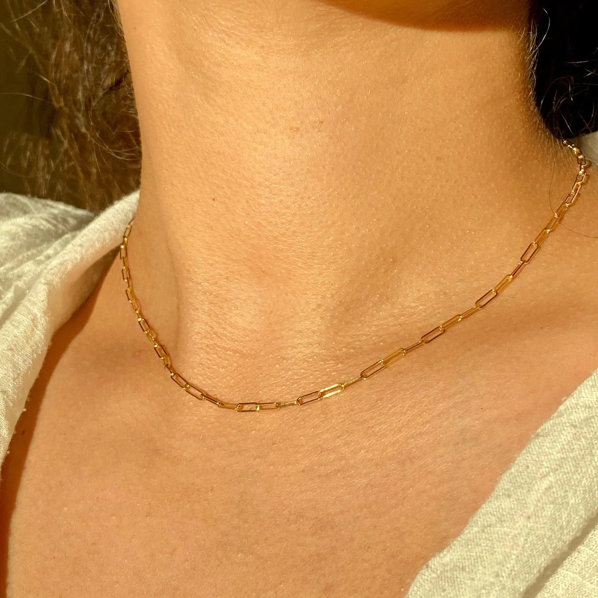 BodyBonita Collana Girocollo a Catena a Graffetta in Argento Sterling 925 Placcata Oro 16K, 16 Pollici - immagine 6