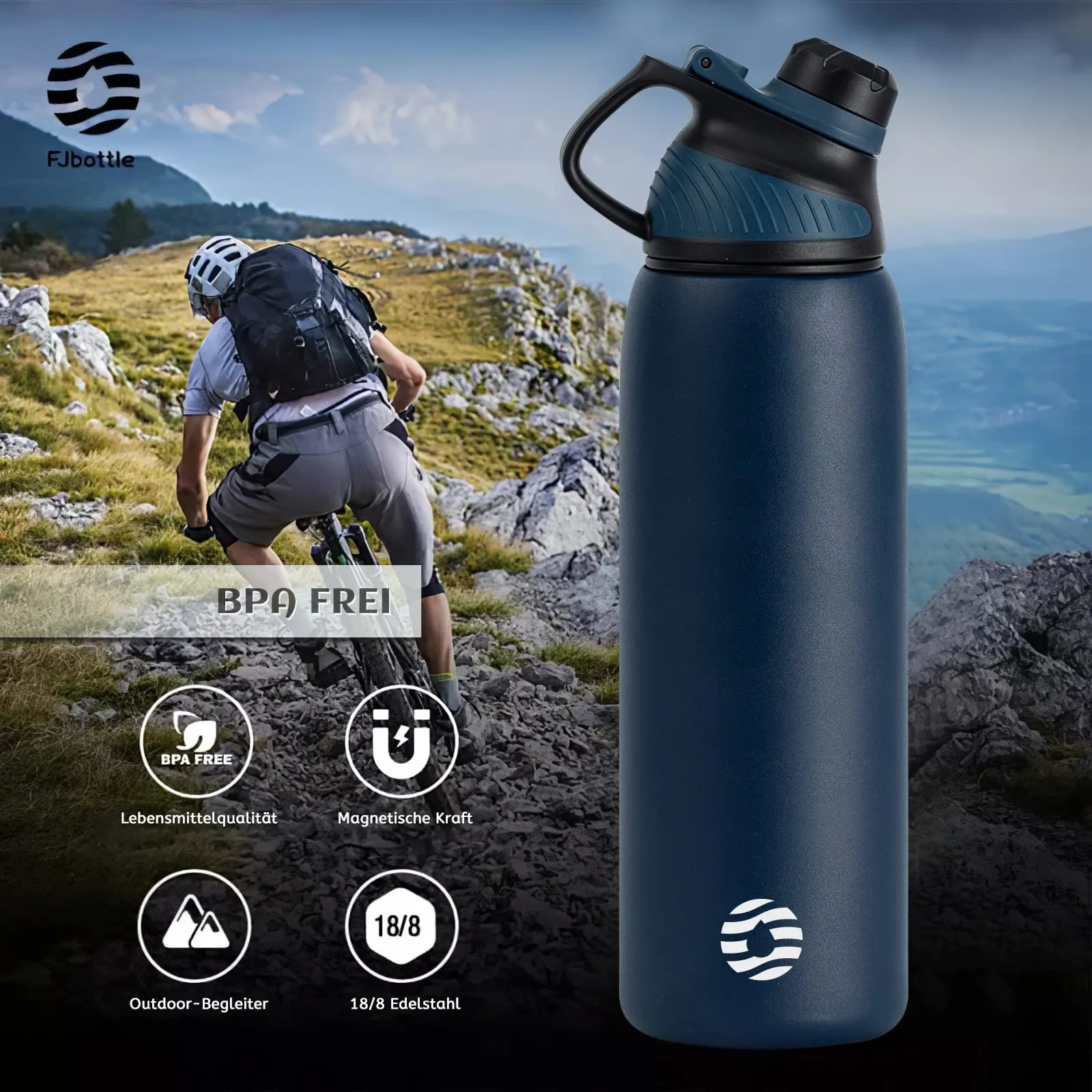 Fjbottle Borraccia Termica 1L in Acciaio Inox con Tappo Magnetico - immagine 5