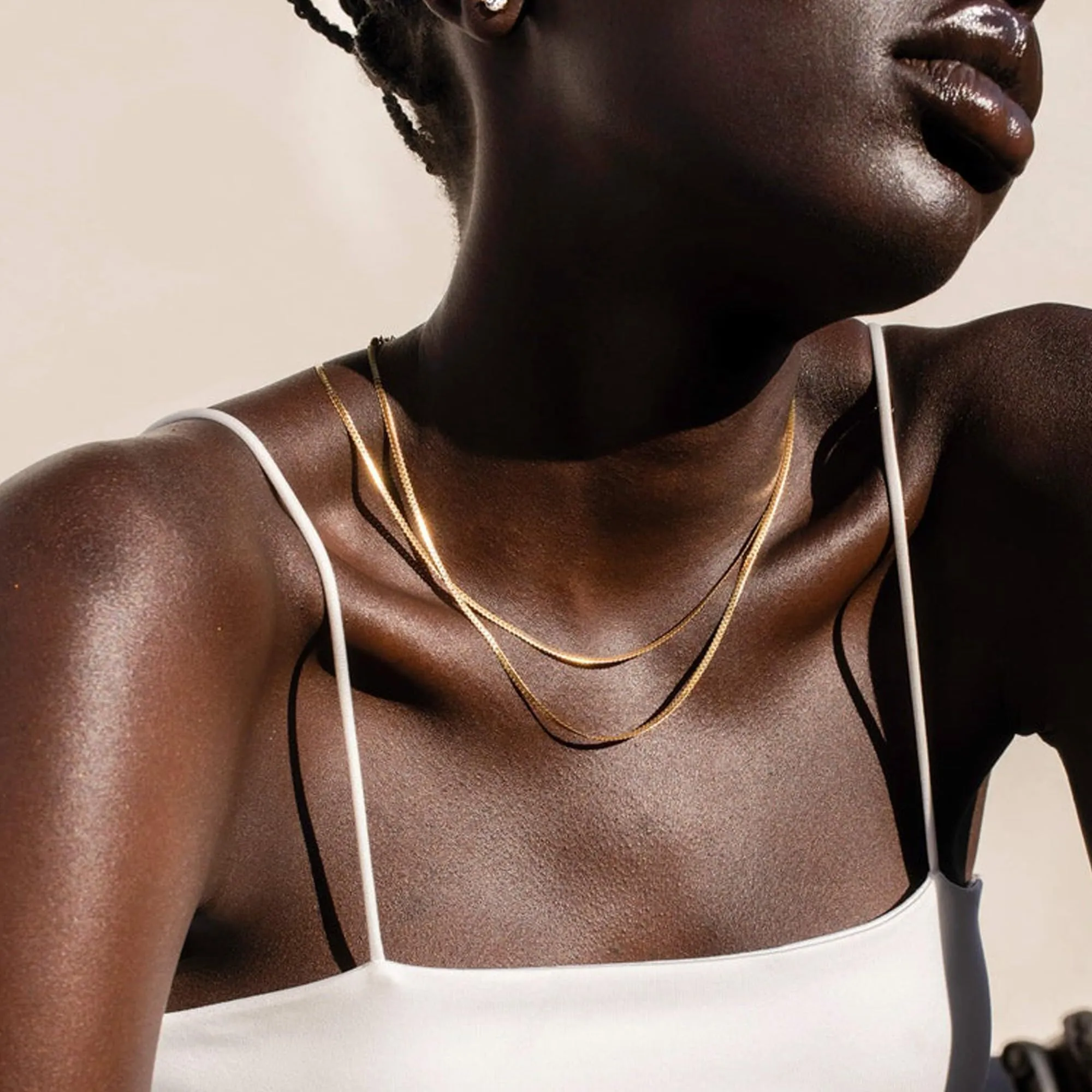 BodyBonita Collana Girocollo in Argento Sterling 925 Placcata in Oro 16K, 18 Pollici - immagine 4