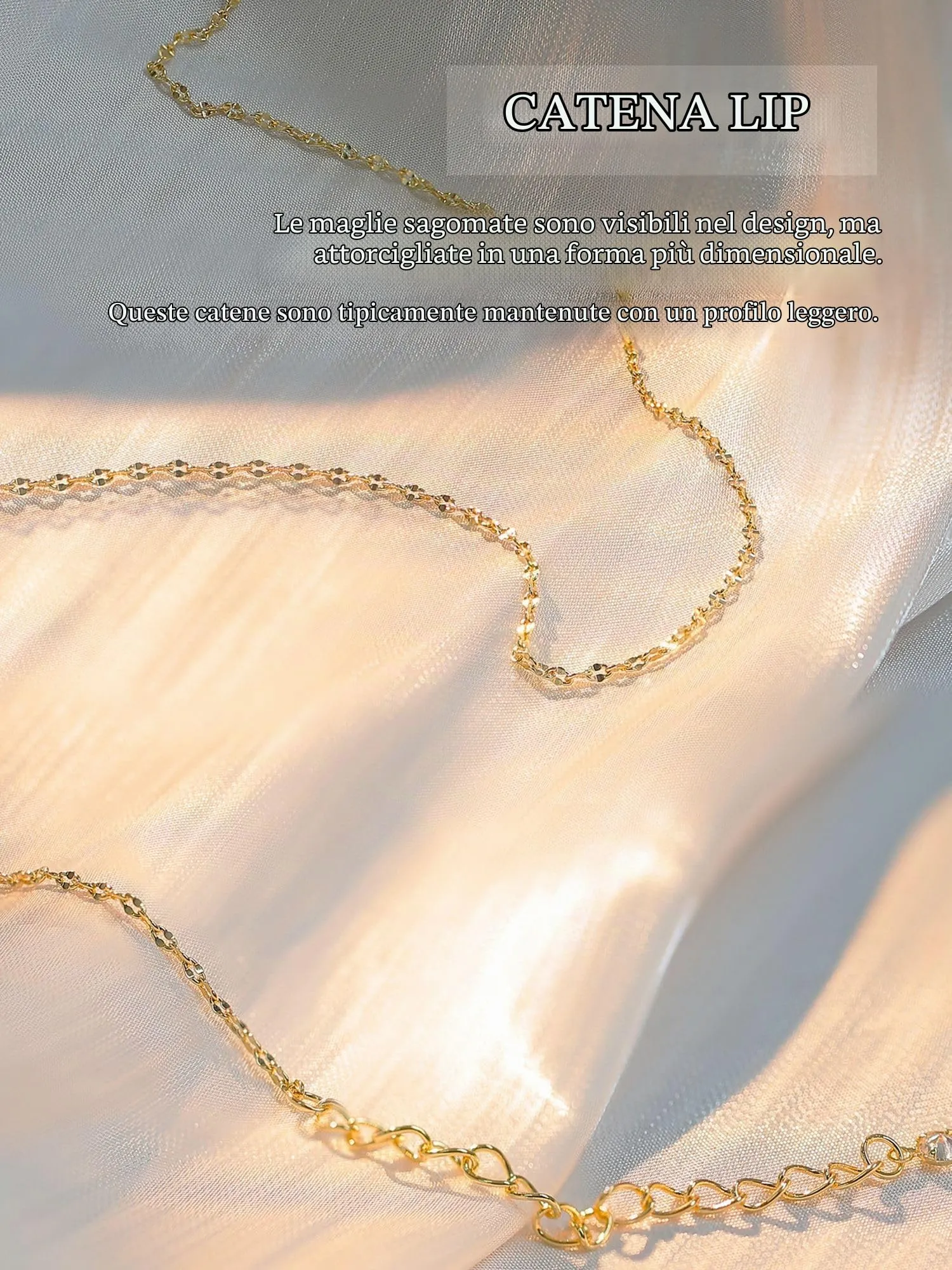 BodyBonita Collana Girocollo con Ciondolo a Labbro, Argento Sterling 925 Placcato Oro 16K, 14 Pollici - immagine 2