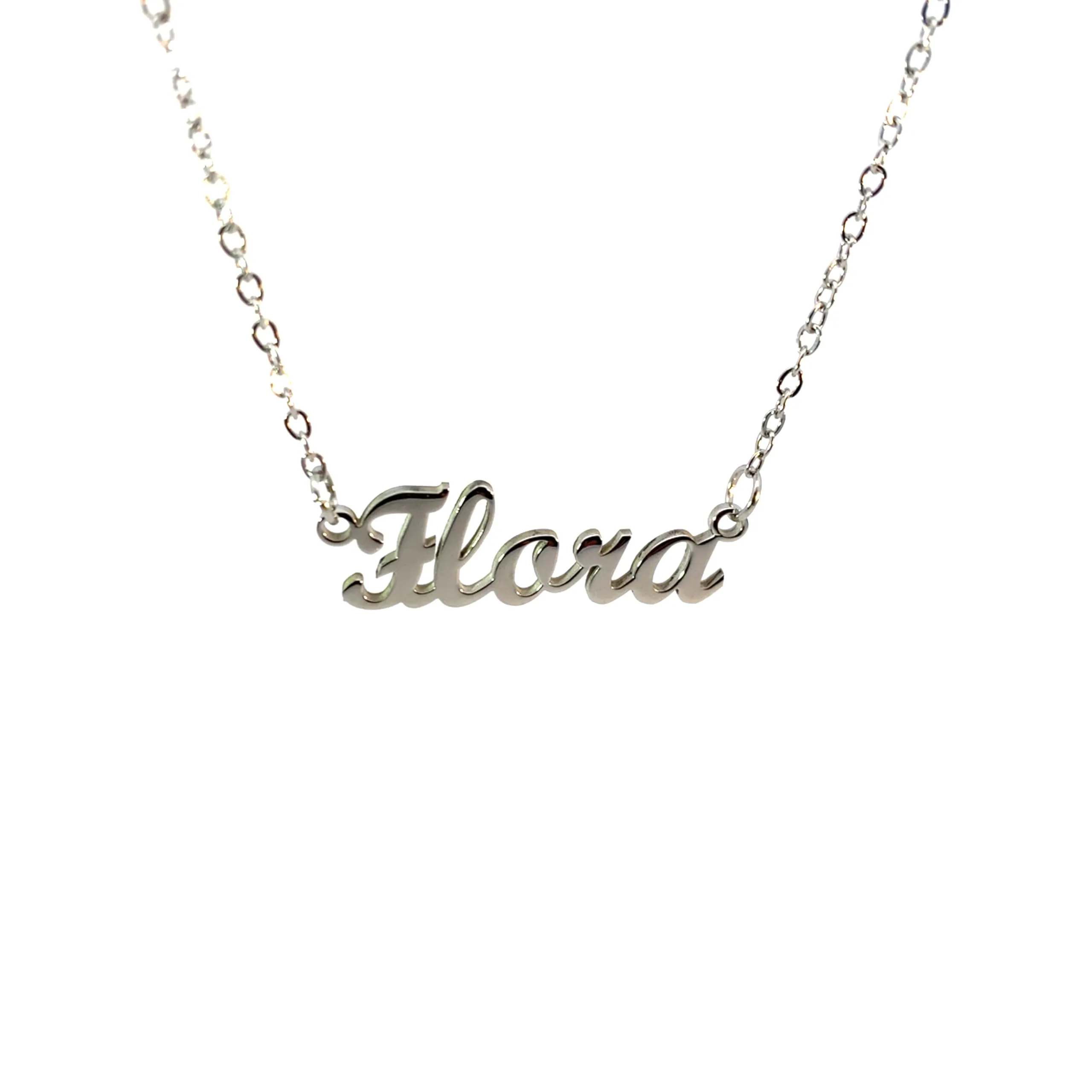 10:10 Collana Donna Nome Personalizzato Flora in Acciaio Inox Anallergico, Finitura Lucida, Catena Regolabile - immagine 1