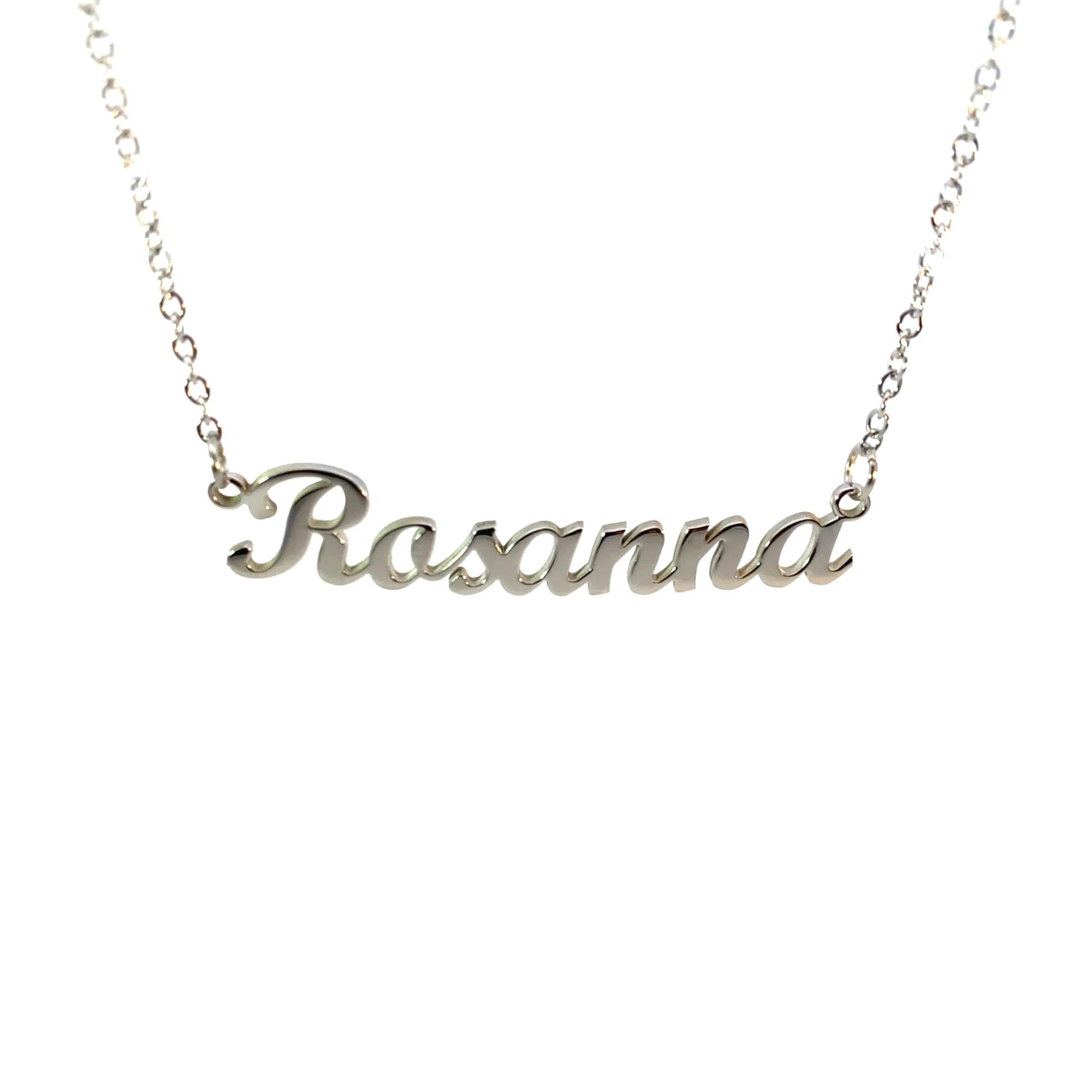 10:10 Collana Donna Nome Personalizzato Rosanna in Acciaio Inox Anallergico, Finitura Lucida, Catena Regolabile - immagine 1