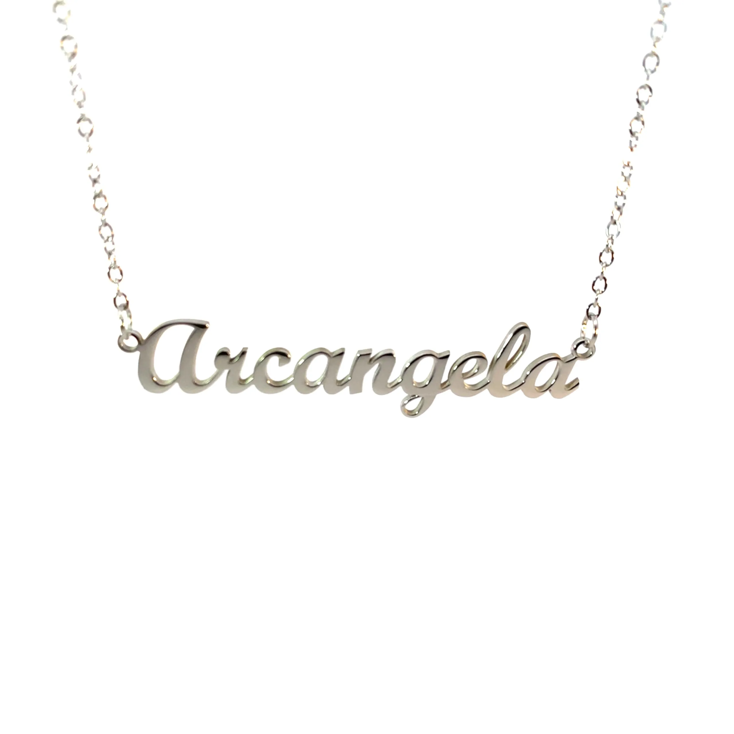10:10 Collana Donna Nome Personalizzato Arcangela in Acciaio Inox Argento - immagine 1