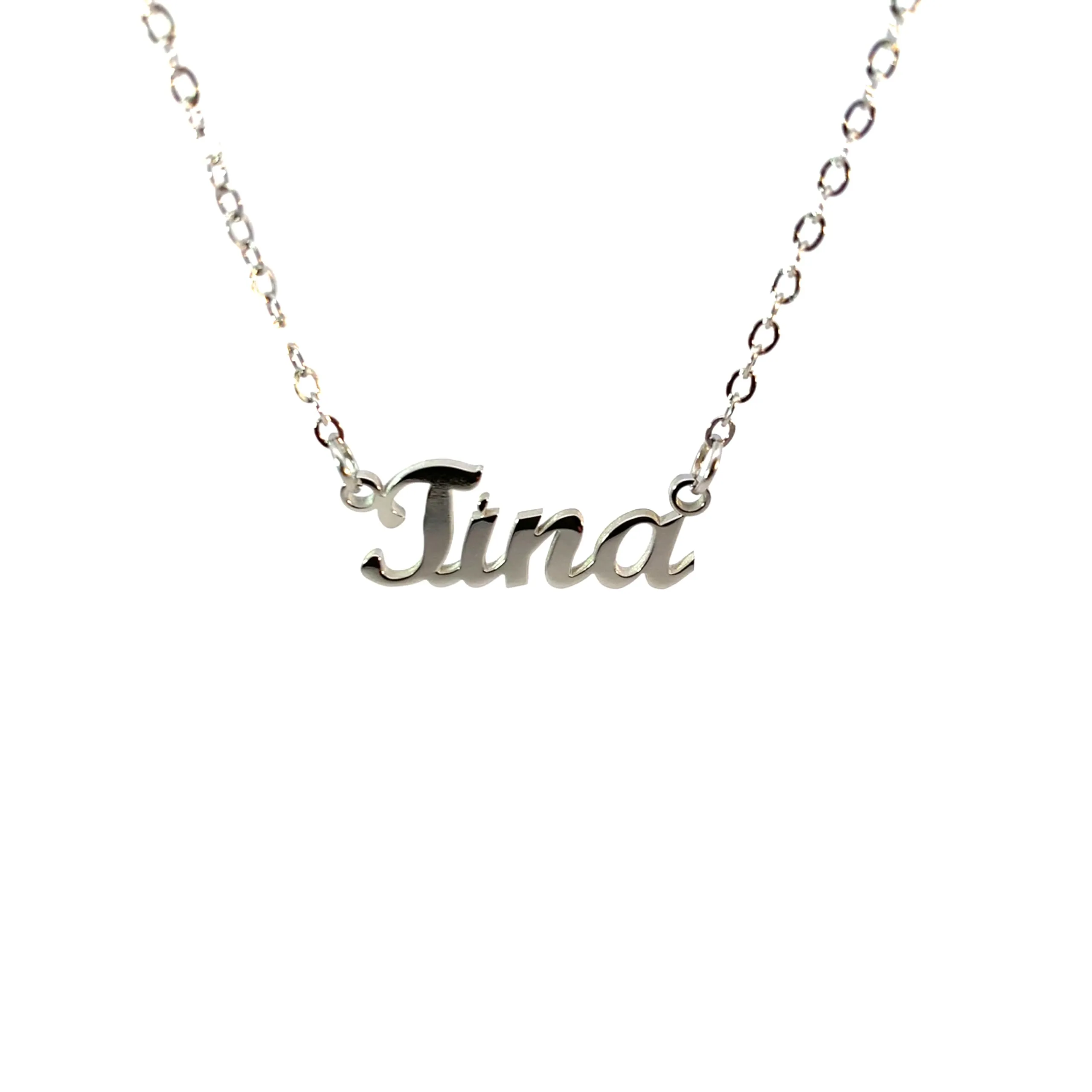 10:10 Collana Donna Nome Personalizzato Tina in Acciaio Inox Argento - immagine 1