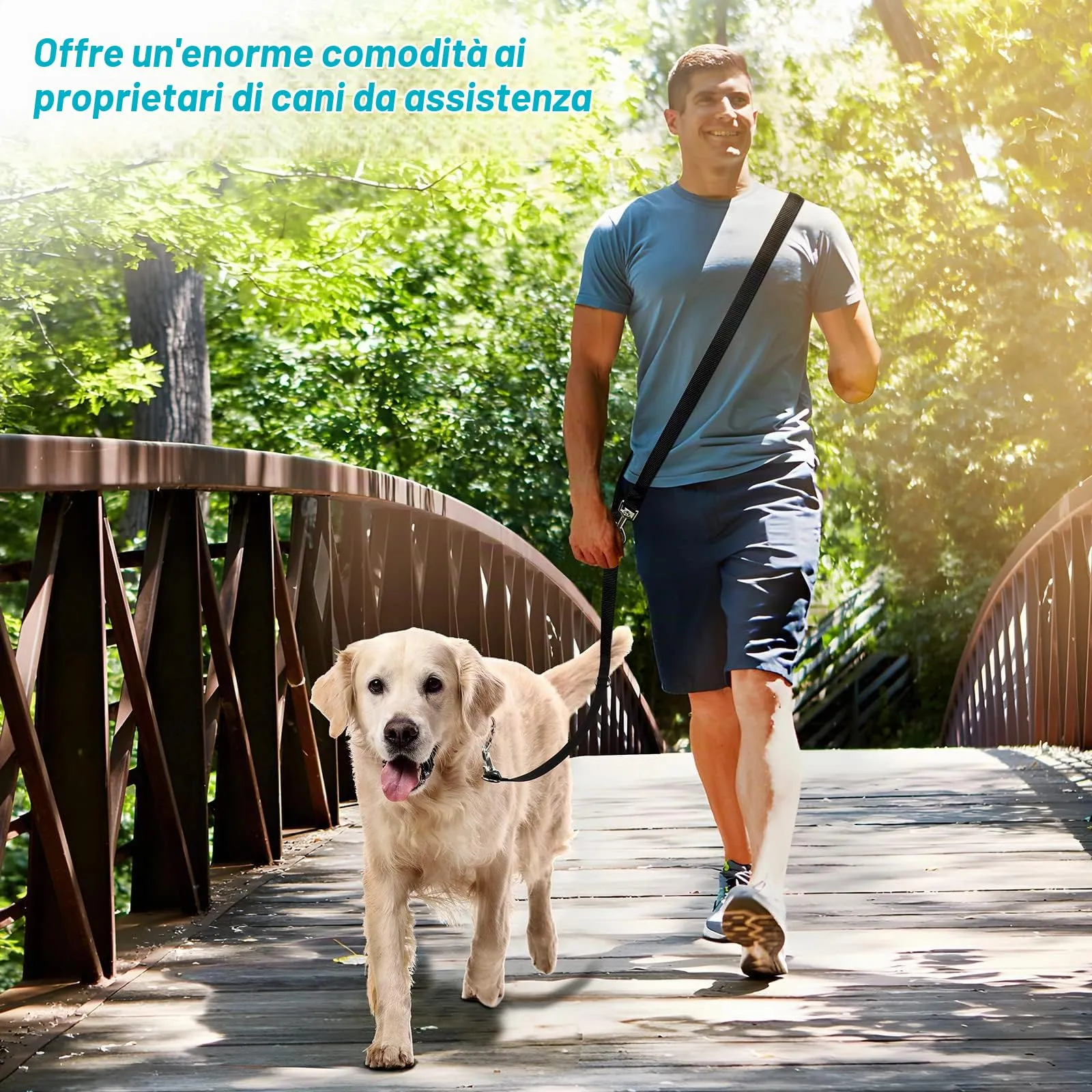 oneisall Guinzaglio Doppi per Cani, 2.5 Metri, Regolabile in Nylon per Taglia Piccola Media e Grande - immagine 5