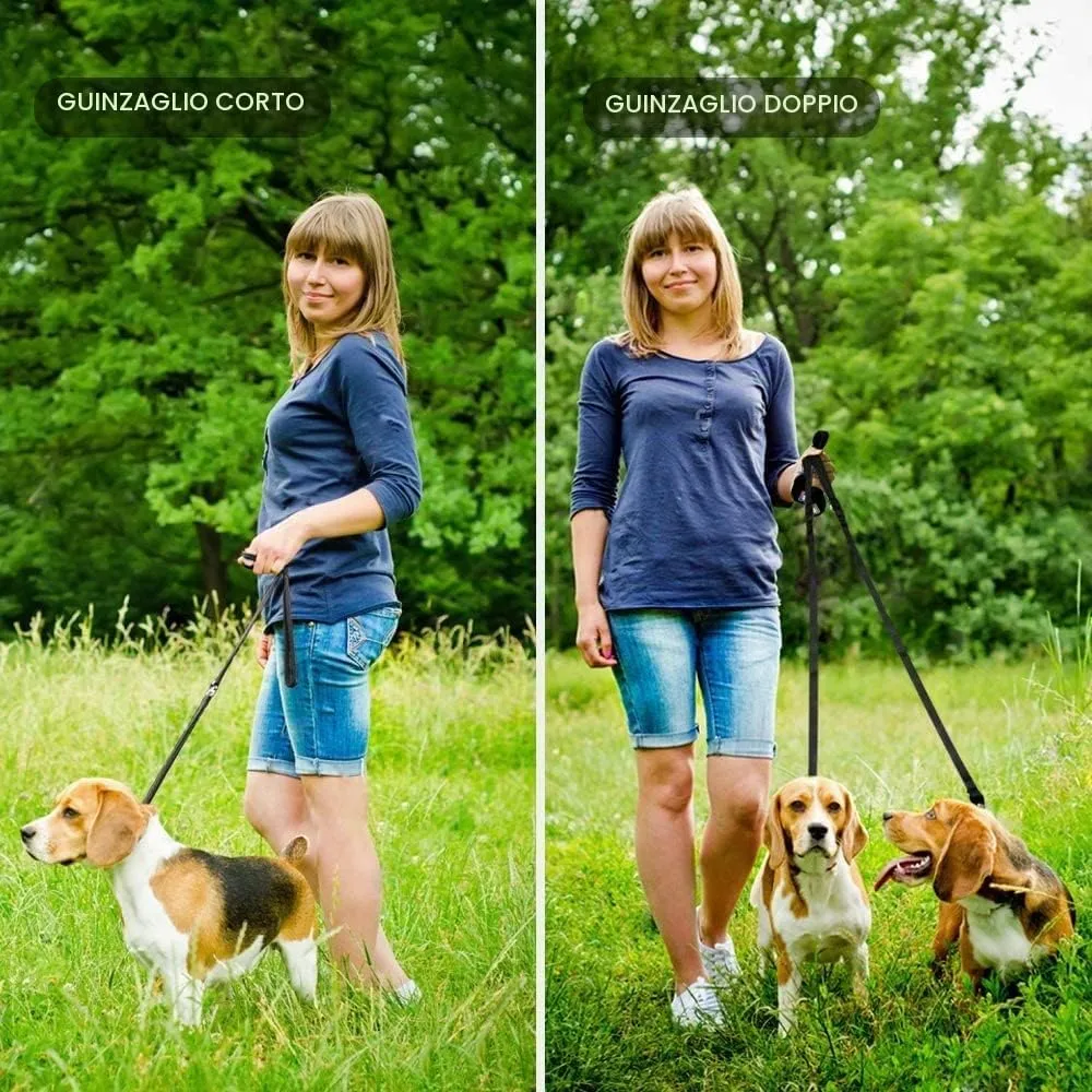 oneisall Guinzaglio Doppi per Cani, 2.5 Metri, Regolabile in Nylon per Taglia Piccola Media e Grande - immagine 6