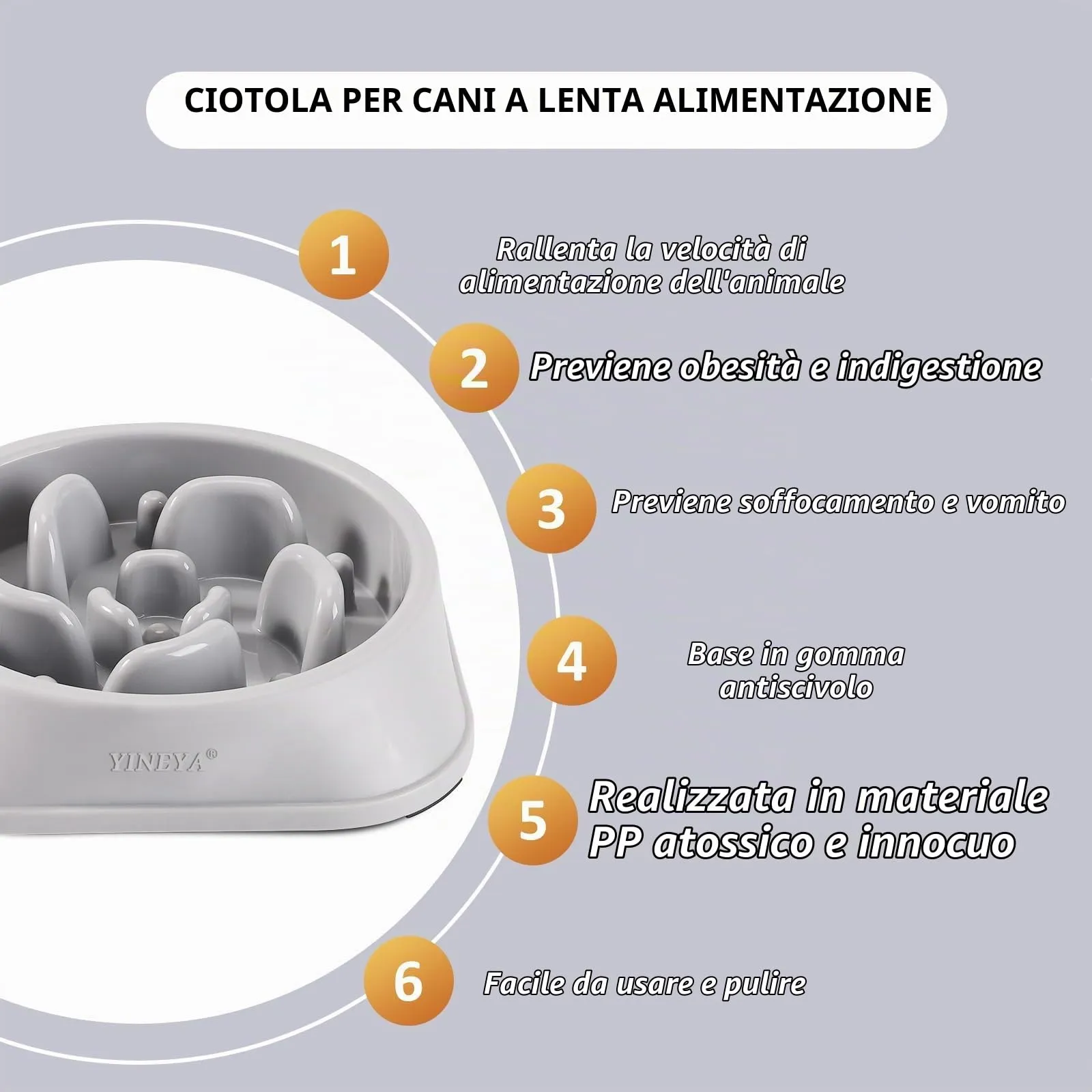 YINEYA Ciotola Anti Ingozzamento per Cani, 2 Pezzi - immagine 2