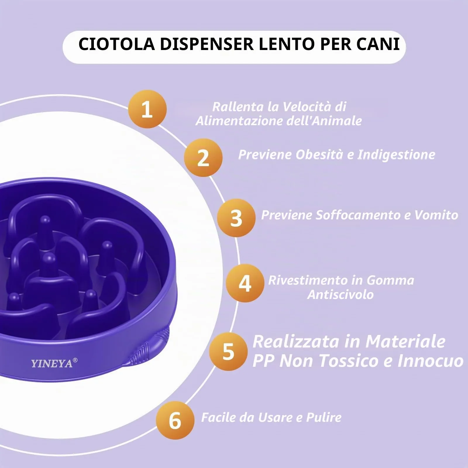 YINEYA Ciotola Anti-Ingozzamento per Cani Grandi, Set da 2 Pezzi - immagine 2