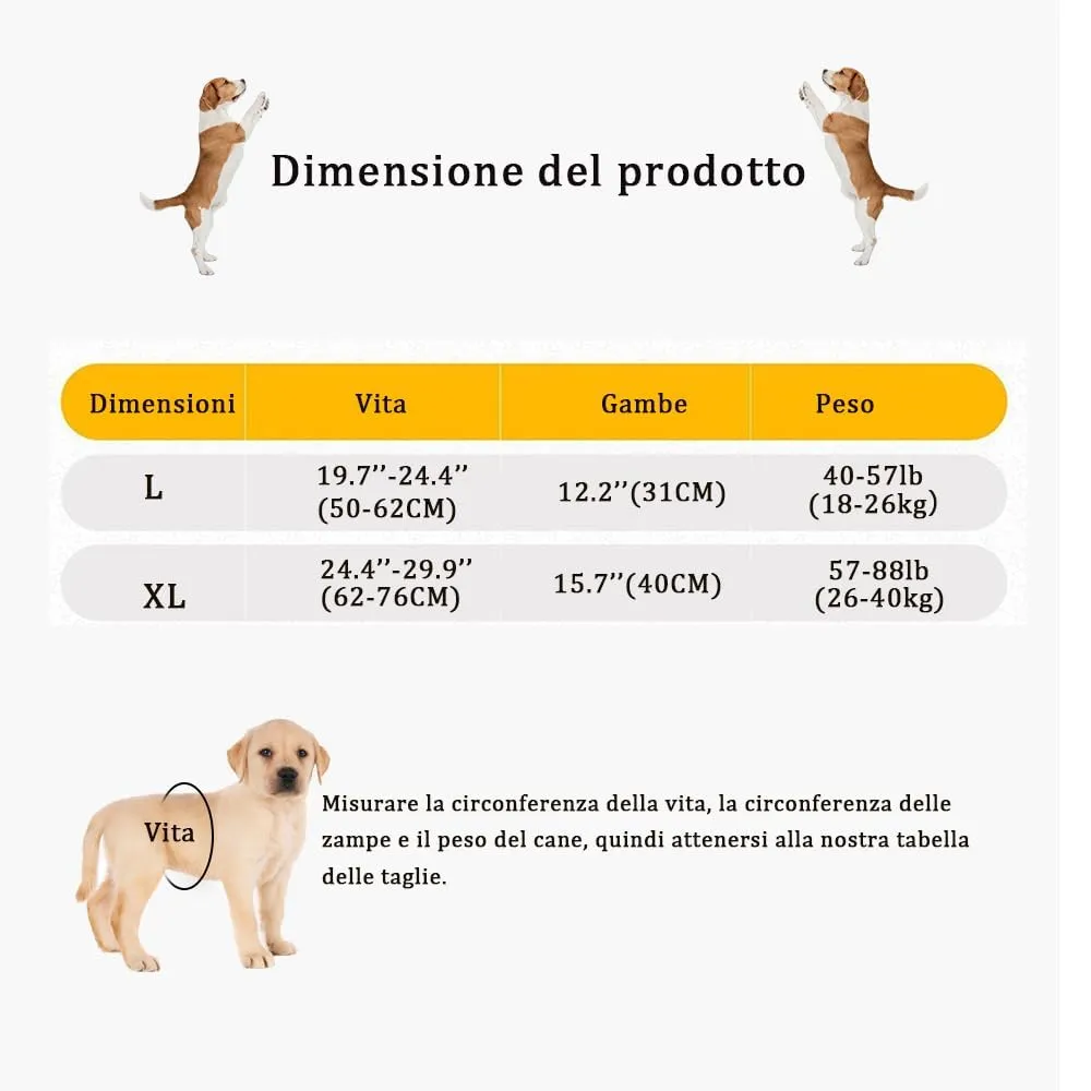 KOMUNJ Imbracatura di sollevamento per zampe posteriori per cani anziani, disabili e feriti, XL - immagine 3