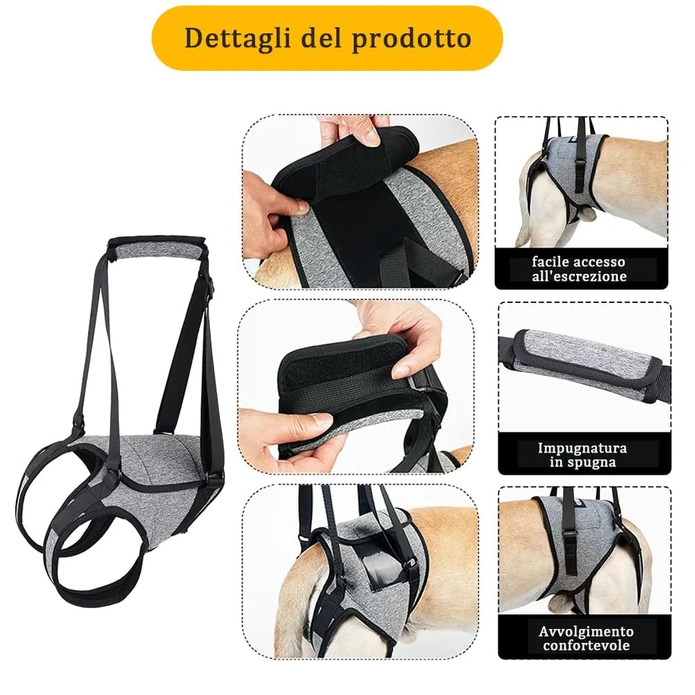 KOMUNJ Imbracatura di sollevamento per zampe posteriori per cani anziani, disabili e feriti, XL - immagine 4