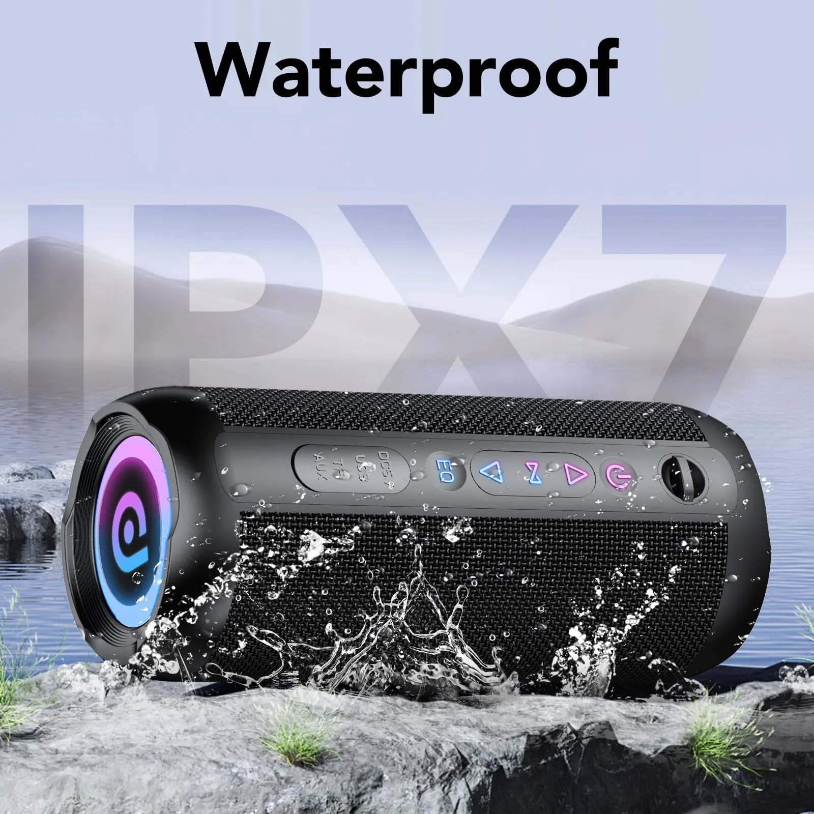 aowoka Cassa Bluetooth Portatile 25W, Bluetooth 5.4, Impermeabile IPX7, TWS, Luci RGB, AUX/TF/USB - immagine 4