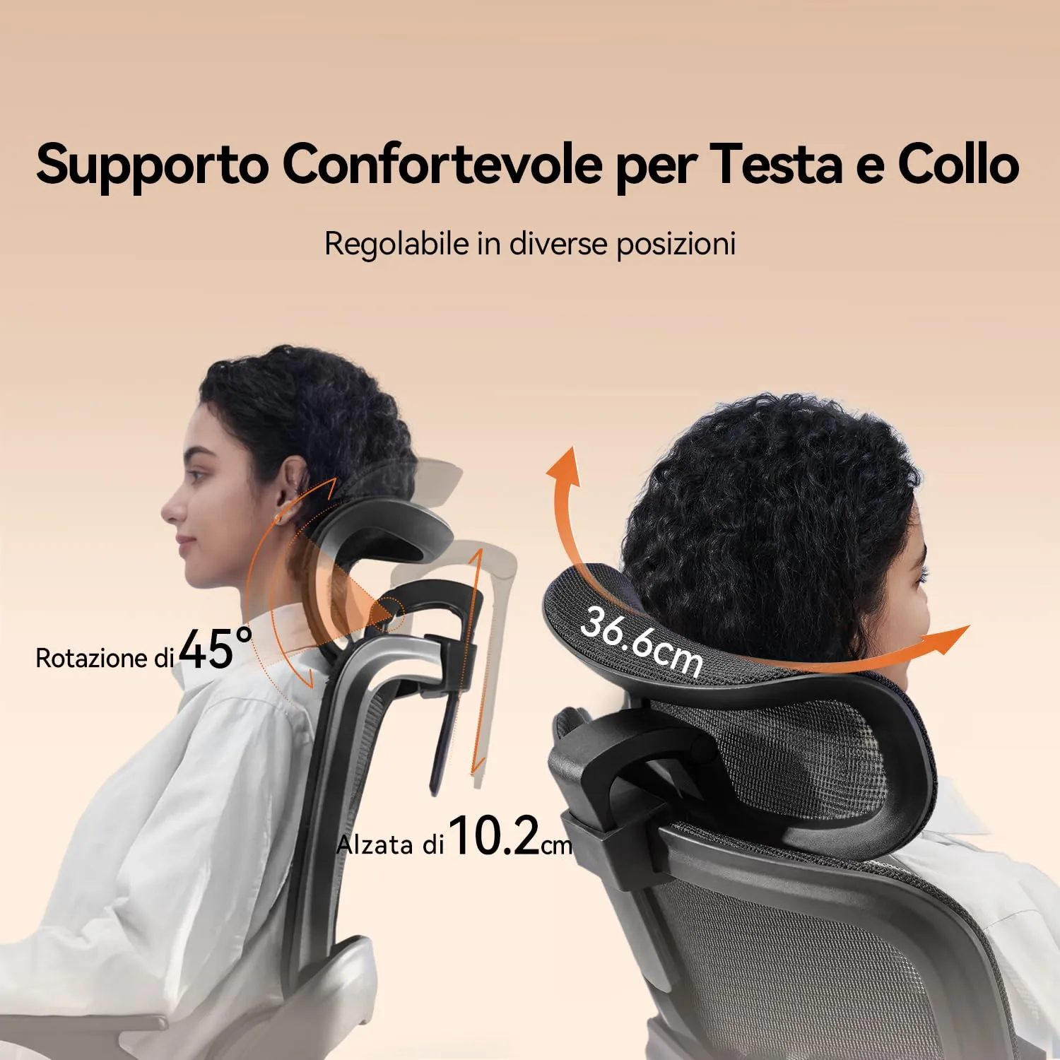 SIHOO B100 Sedia da Ufficio in Rete con Supporto Lombare Adattivo, 136kg, Nero - immagine 5