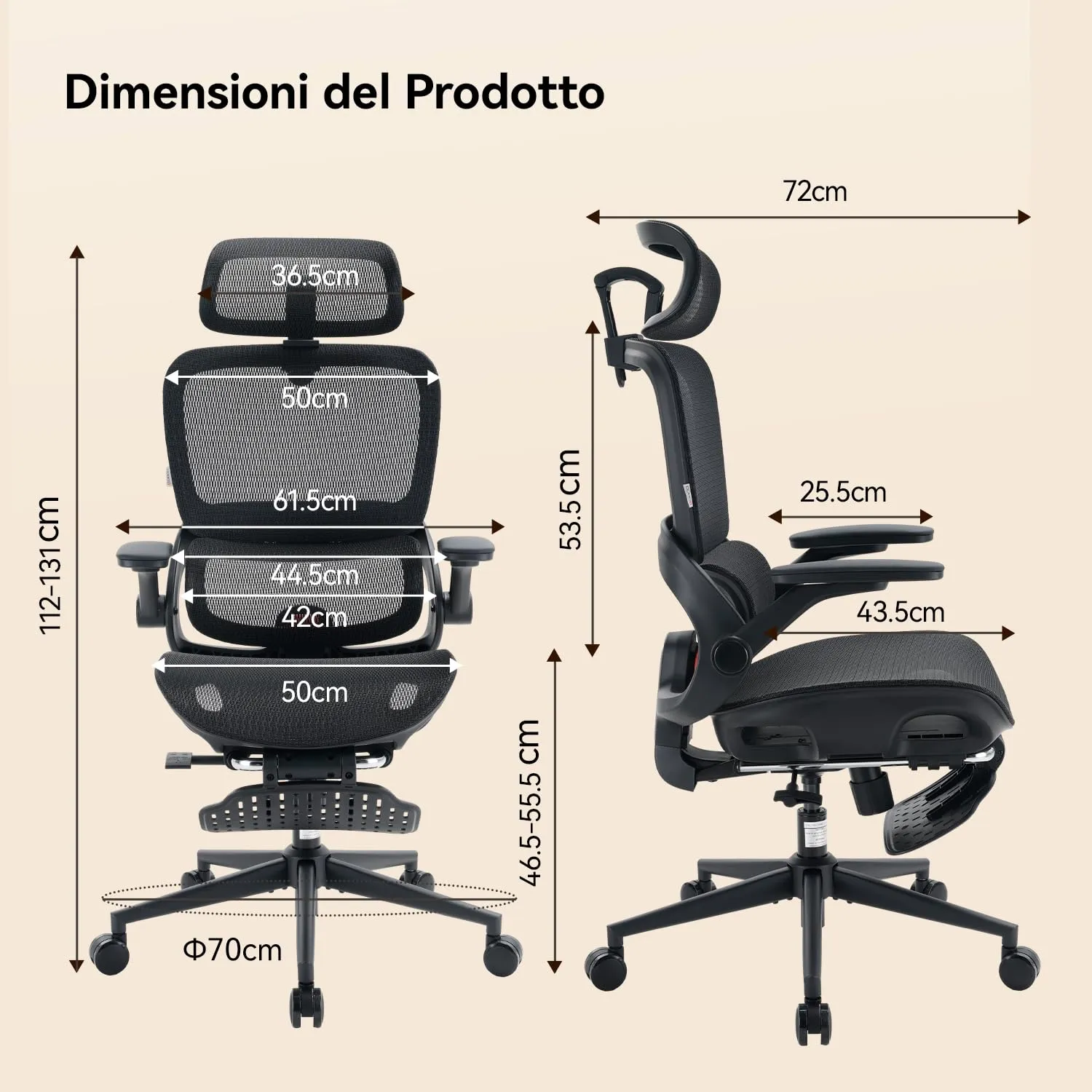 SIHOO B100 Pro Sedia da Ufficio Ergonomica con Poggiapiedi e Supporto Lombare 4D, Nero - immagine 2
