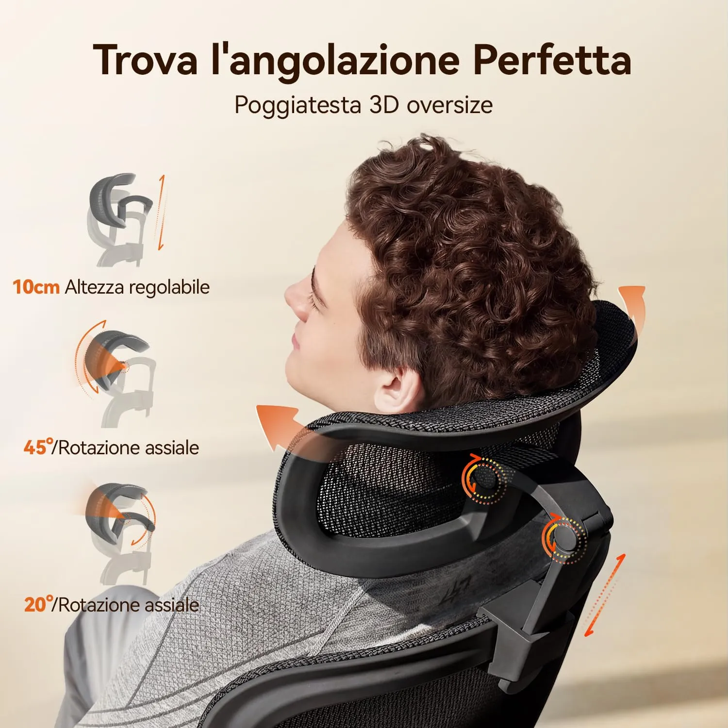 SIHOO B100 Pro Sedia da Ufficio Ergonomica con Poggiapiedi e Supporto Lombare 4D, Nero - immagine 5