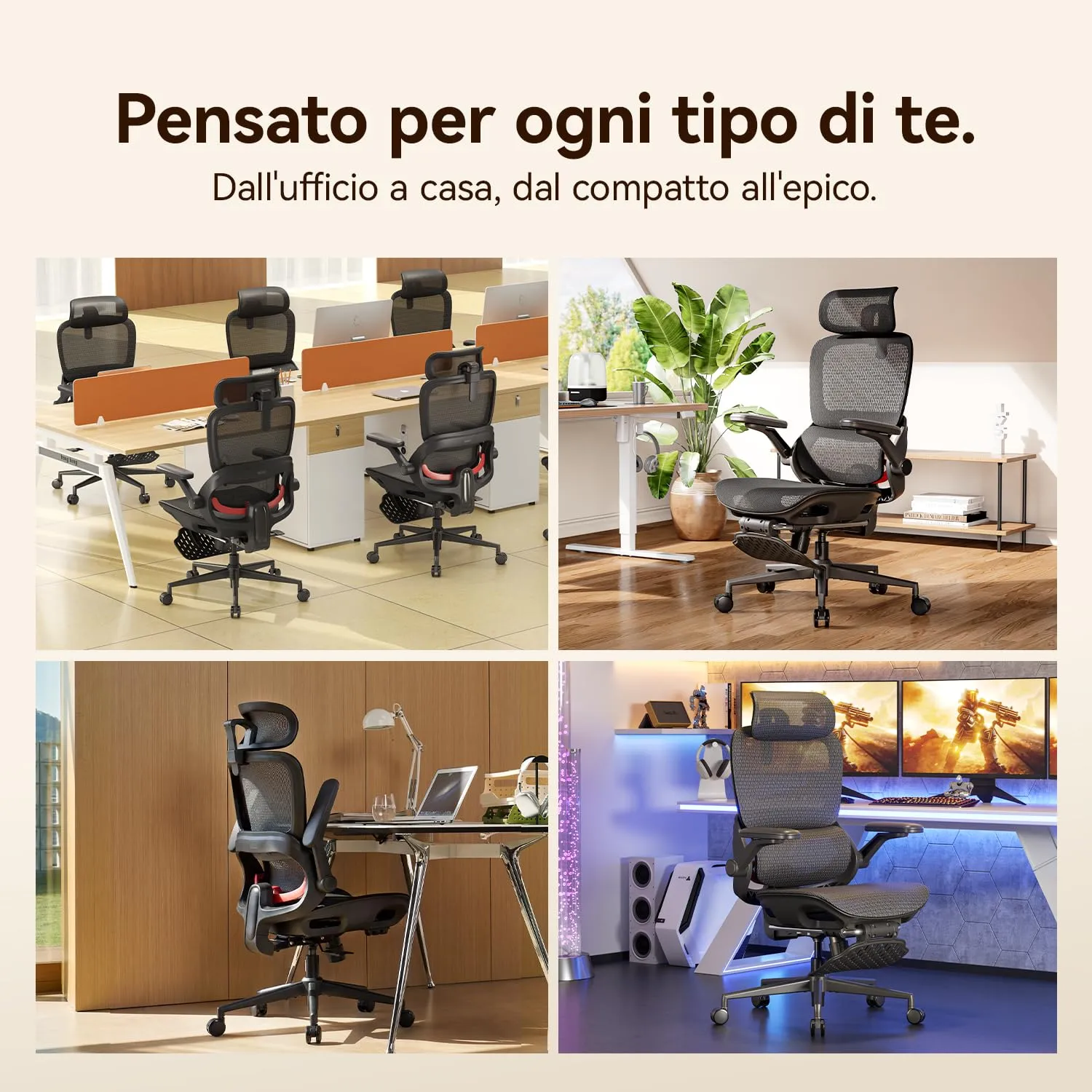 SIHOO B100 Pro Sedia da Ufficio Ergonomica con Poggiapiedi e Supporto Lombare 4D, Nero - immagine 9