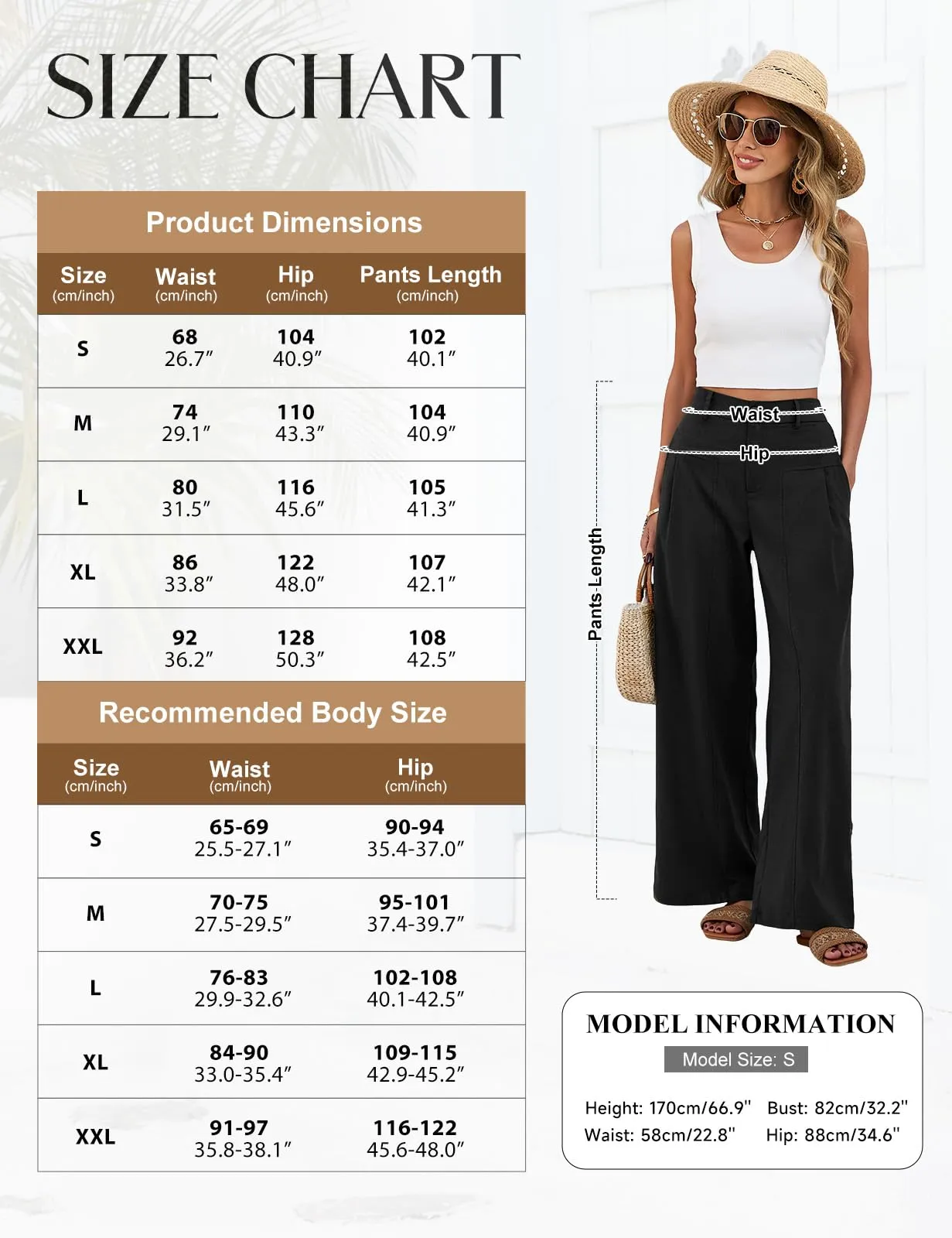 heekpek Pantaloni in Lino Donna Estivi Gamba Larga Vita Alta con Tasche (Nero, XL) - immagine 6