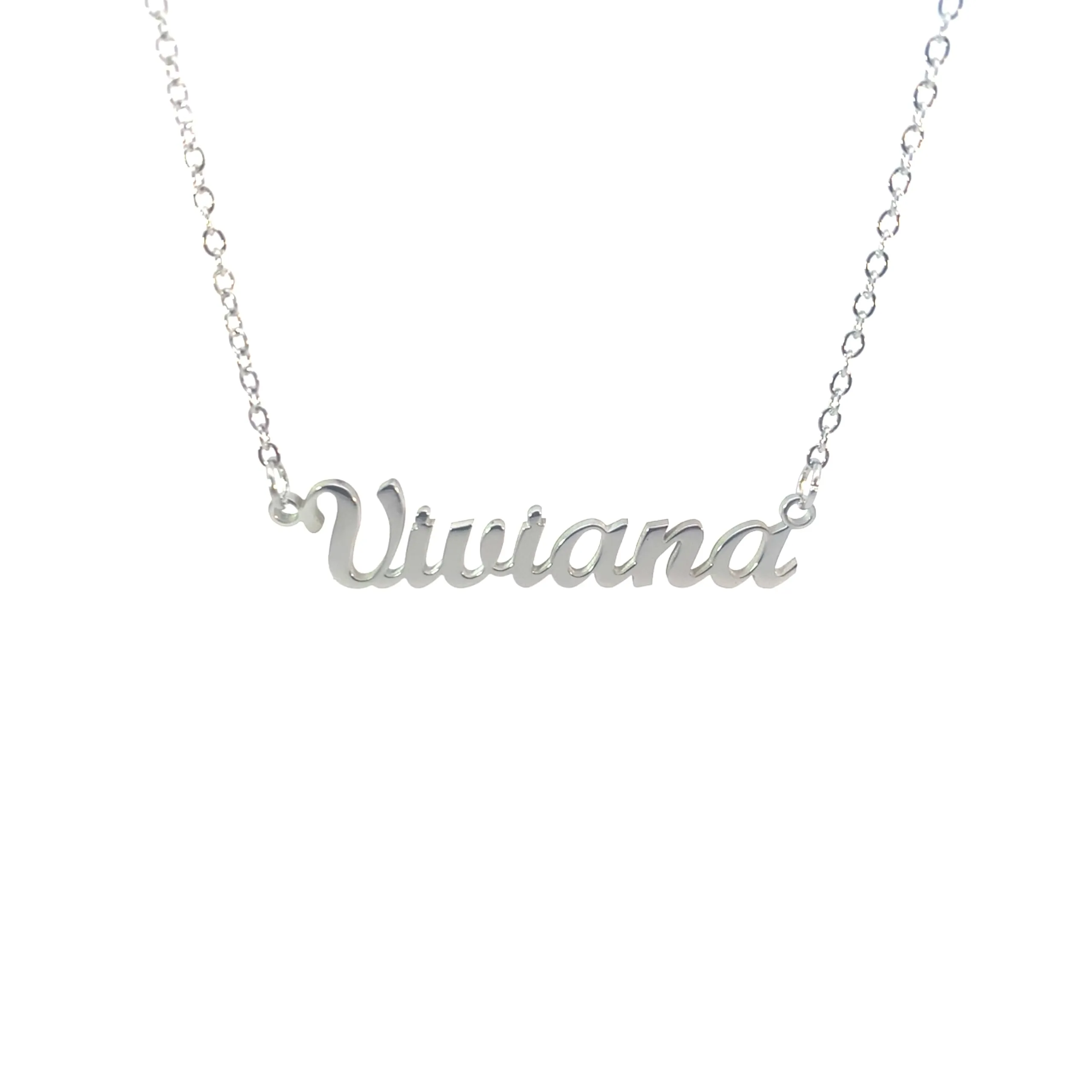10:10 Collana Donna Nome Personalizzato in Acciaio Inox Argento - Viviana - immagine 1