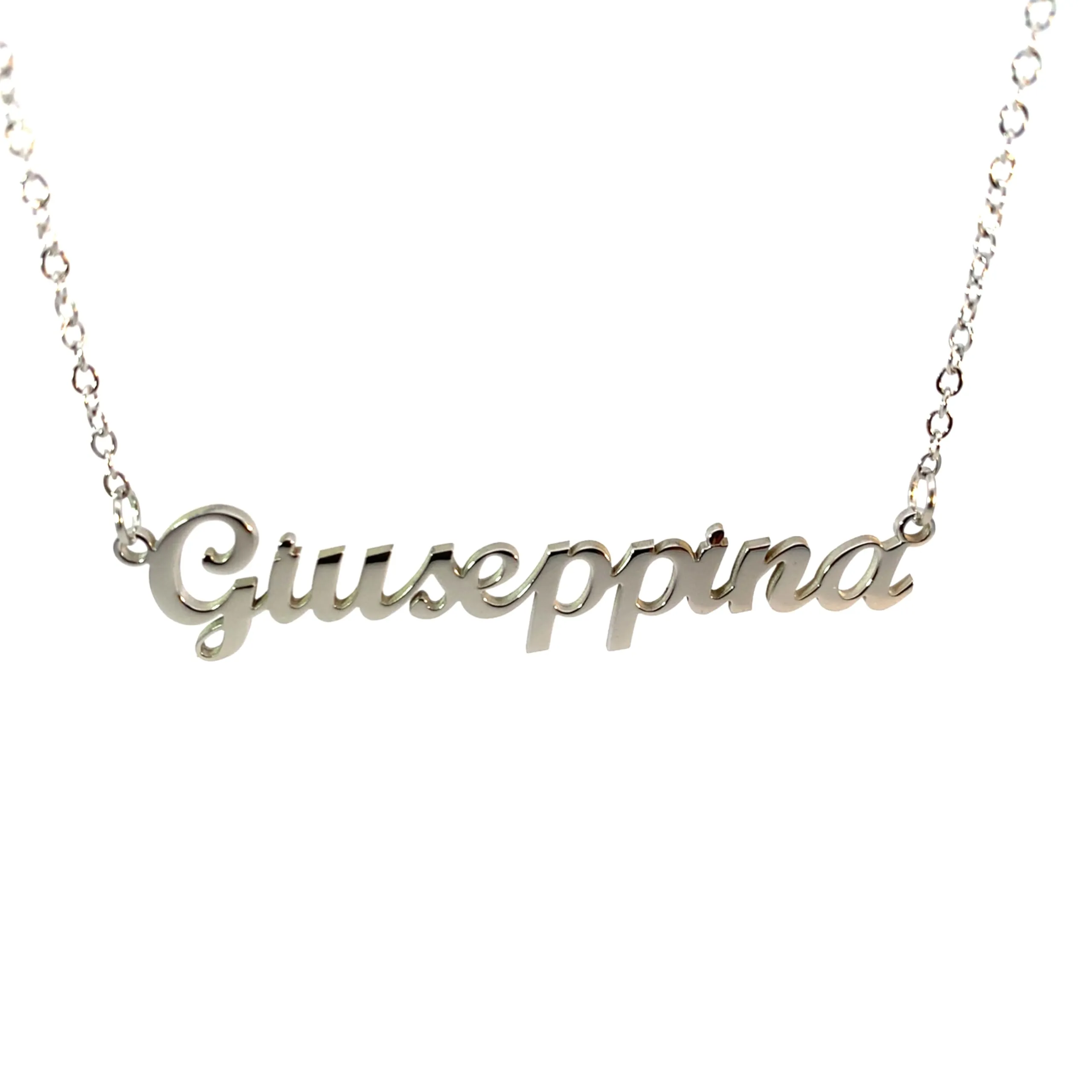 10:10 Collana Donna Nome Personalizzato in Acciaio Inox Anallergico, Finitura Lucida, Catena Regolabile (Giuseppina) - immagine 1