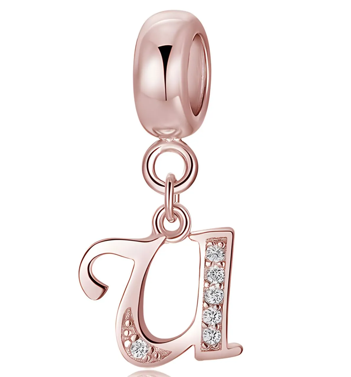XWN Lettera Bead Charm Alfabeto in Argento Sterling 925 con Cubic Zirconia per Braccialetti Pandora e Collane Europee - immagine 1