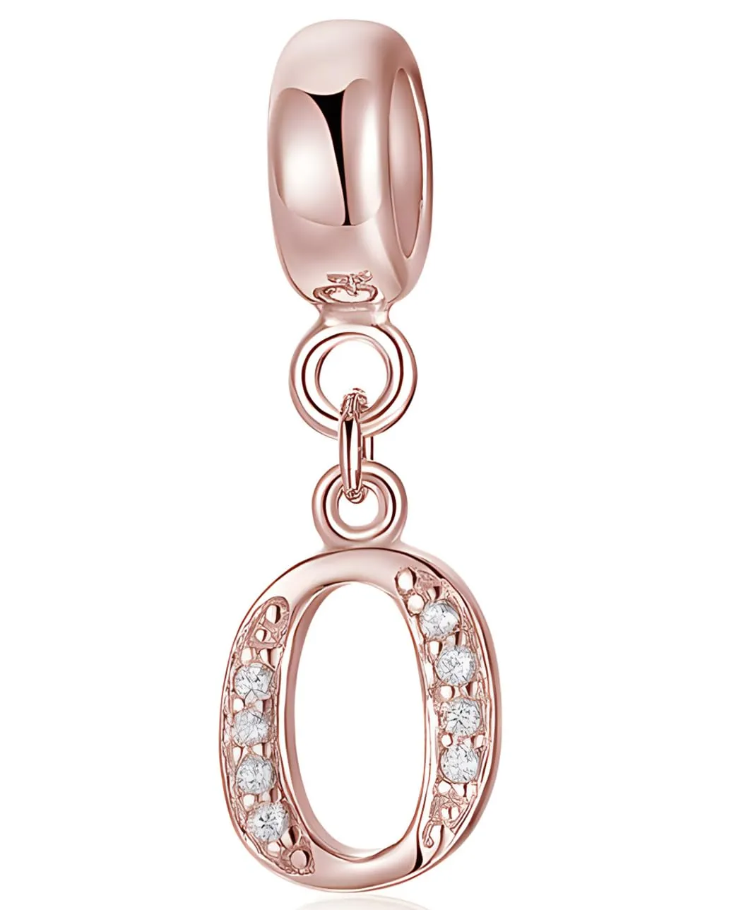 XWN Lettera Bead Charm Alfabeto in Argento Sterling 925 con Cubic Zirconia, Compatibile con Braccialetti Pandora e Collane Europee - immagine 1