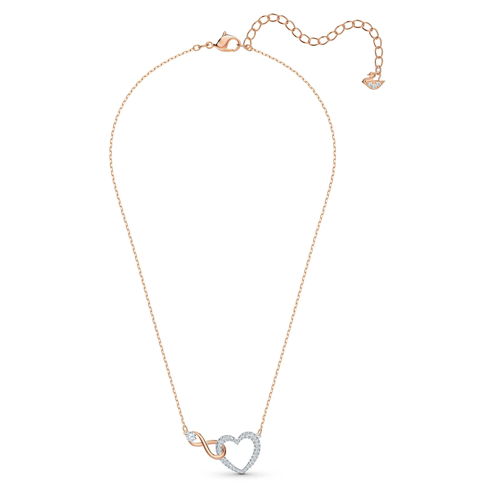 Swarovski Infinity Heart Set, Bianco, Mix di Placcature - immagine 2