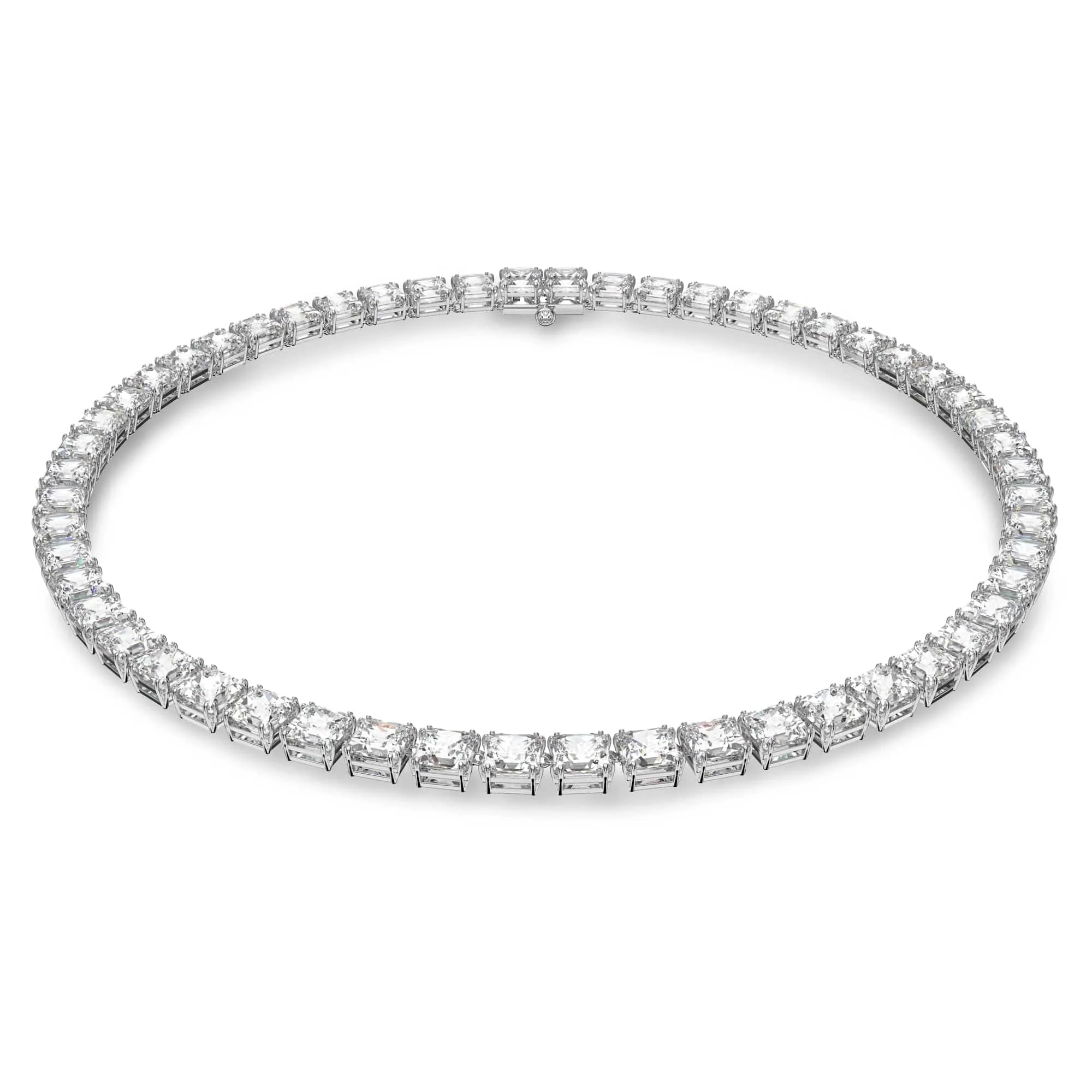 Swarovski Millenia Tennis Necklace, Square Cut, White, Rhodium Plated - immagine 1