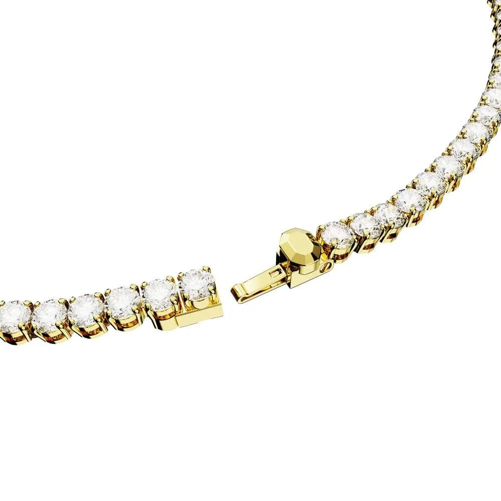 Swarovski Matrix Tennis Necklace, Round Cut, White, Gold-tone Plated - immagine 3