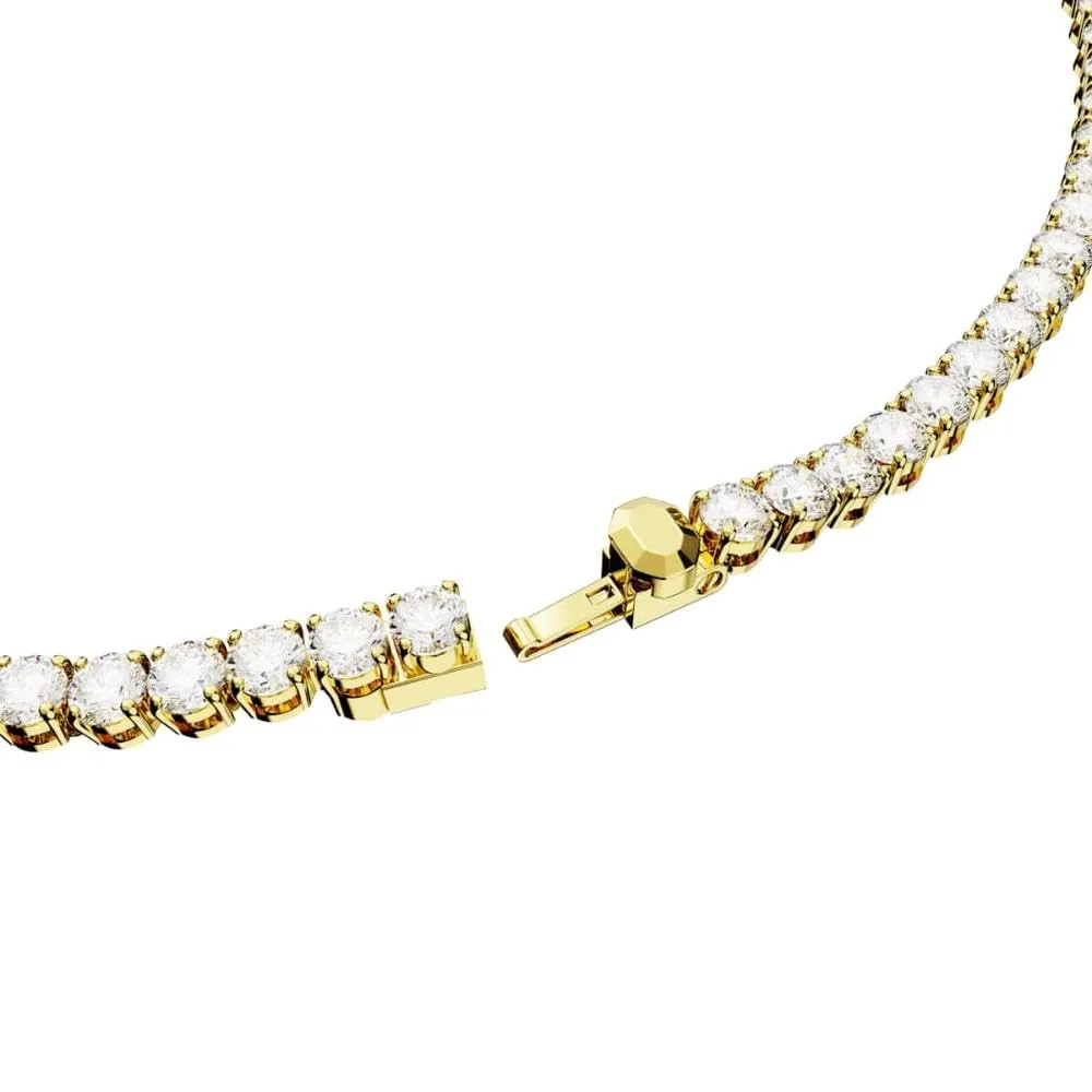 Swarovski Matrix Tennis Necklace, Round Cut, White, Gold-tone Plated - immagine 6