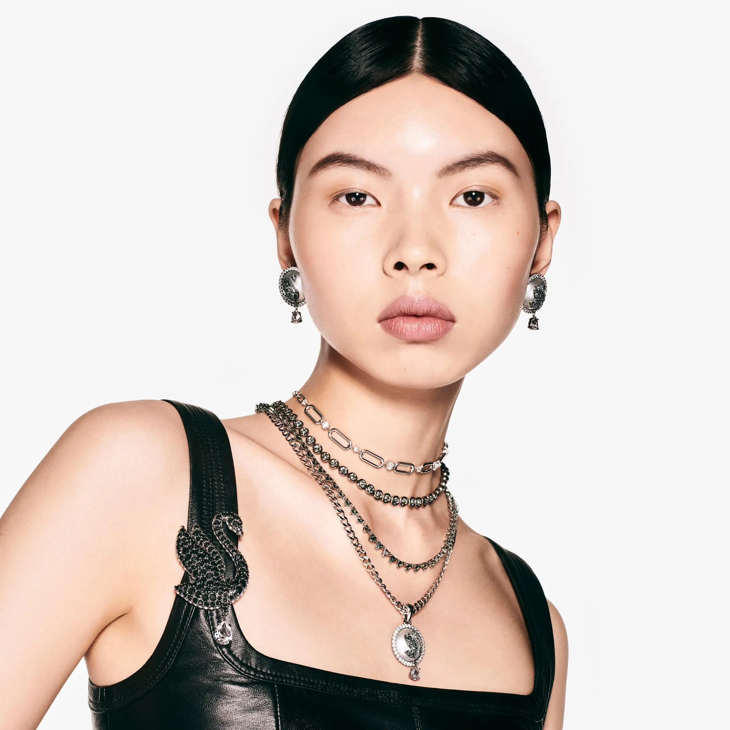 Swarovski Matrix Collana, Taglio Triangolo, Grigia, Placcato Rutenio - immagine 7