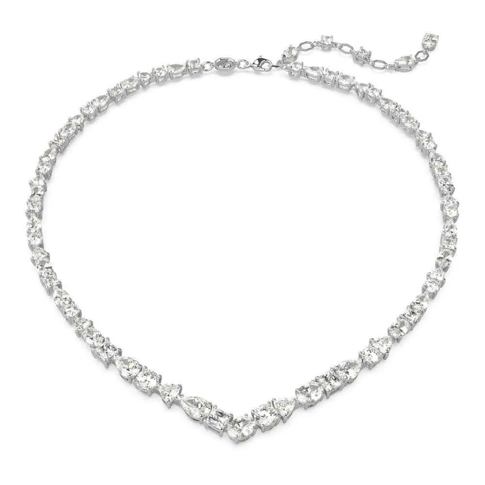 Swarovski Mesmera Collana, Taglio Misto, Bianca, Placcato Rodio - immagine 1