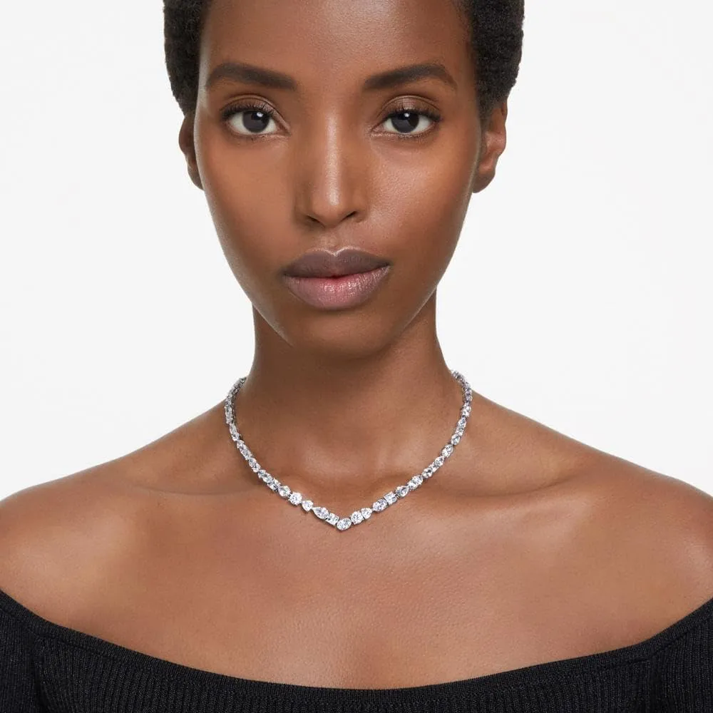 Swarovski Mesmera Collana, Taglio Misto, Bianca, Placcato Rodio - immagine 5