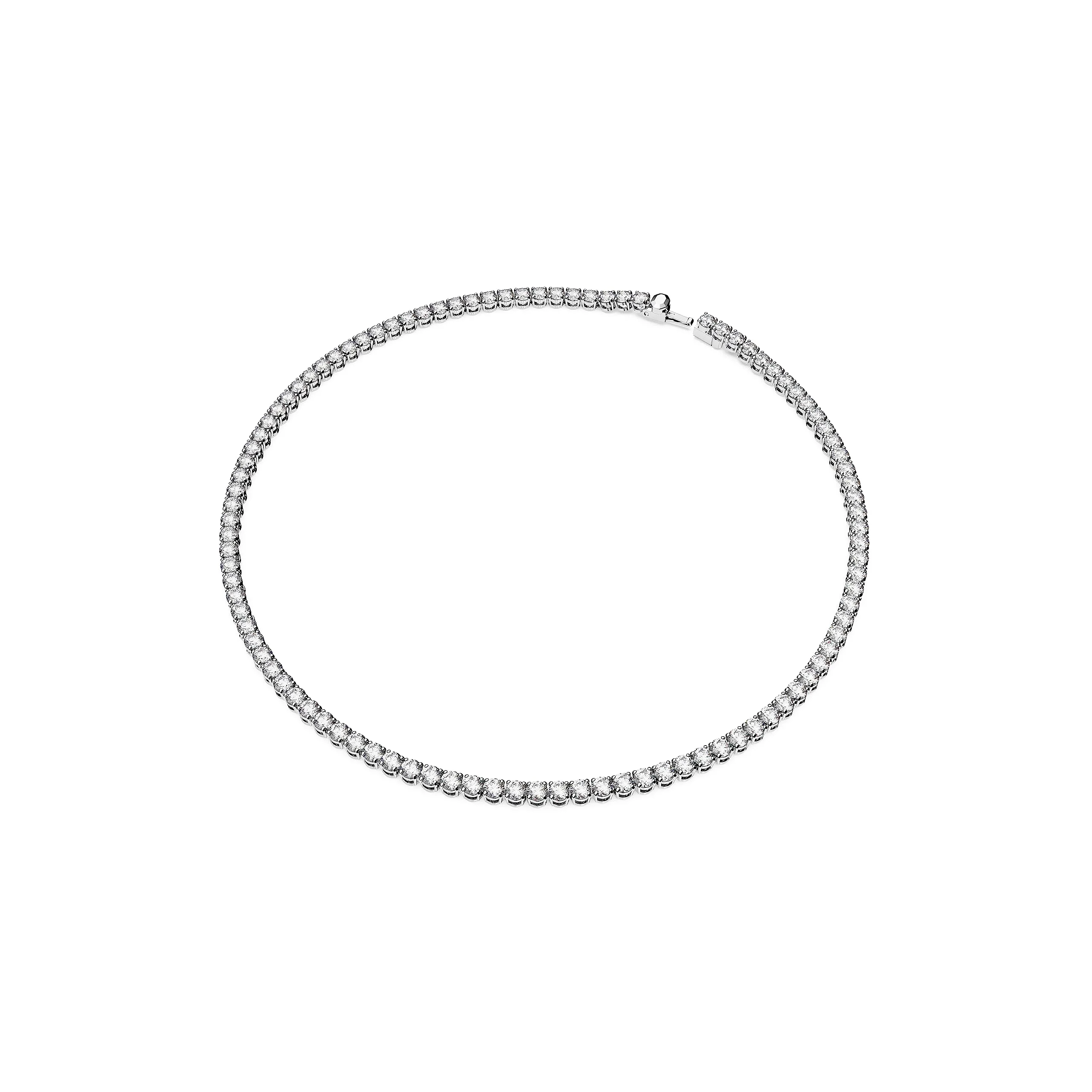 Swarovski Matrix Tennis Necklace, Round Cut, White, Rhodium Plated - immagine 2