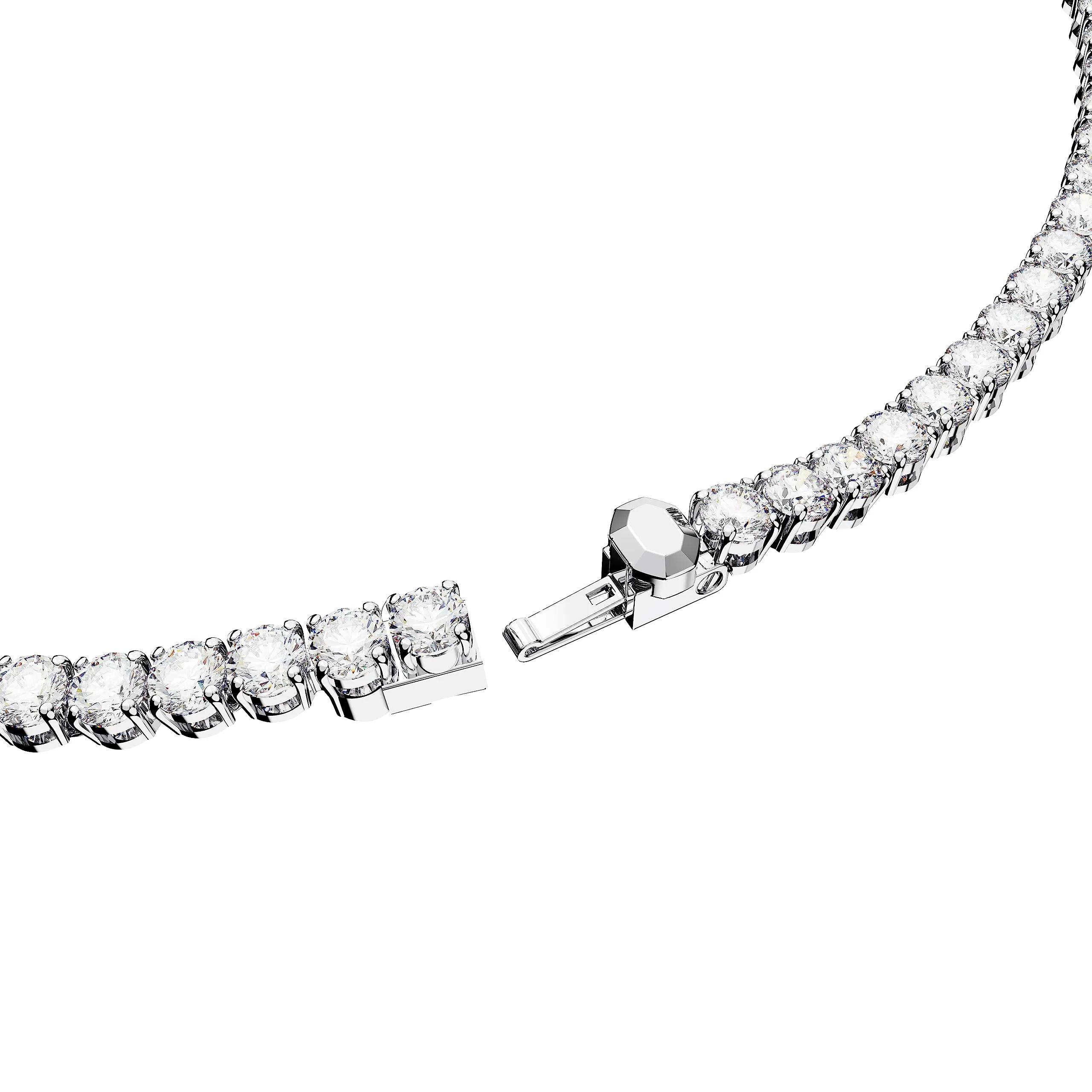 Swarovski Matrix Tennis Necklace, Round Cut, White, Rhodium Plated - immagine 3