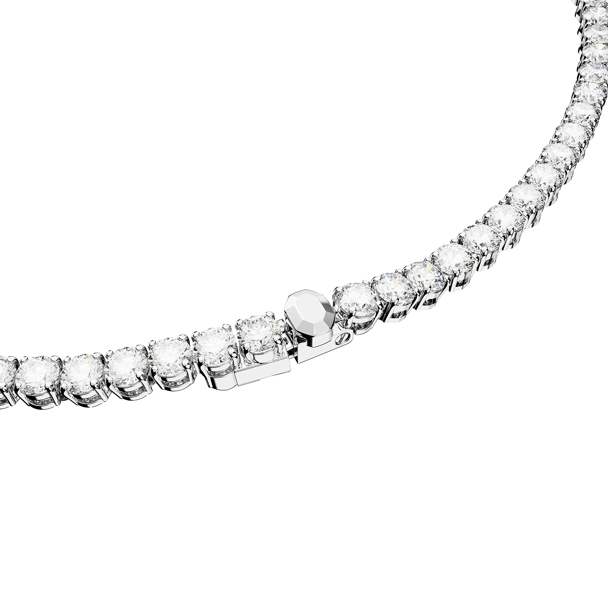 Swarovski Matrix Tennis Necklace, Round Cut, White, Rhodium Plated - immagine 4
