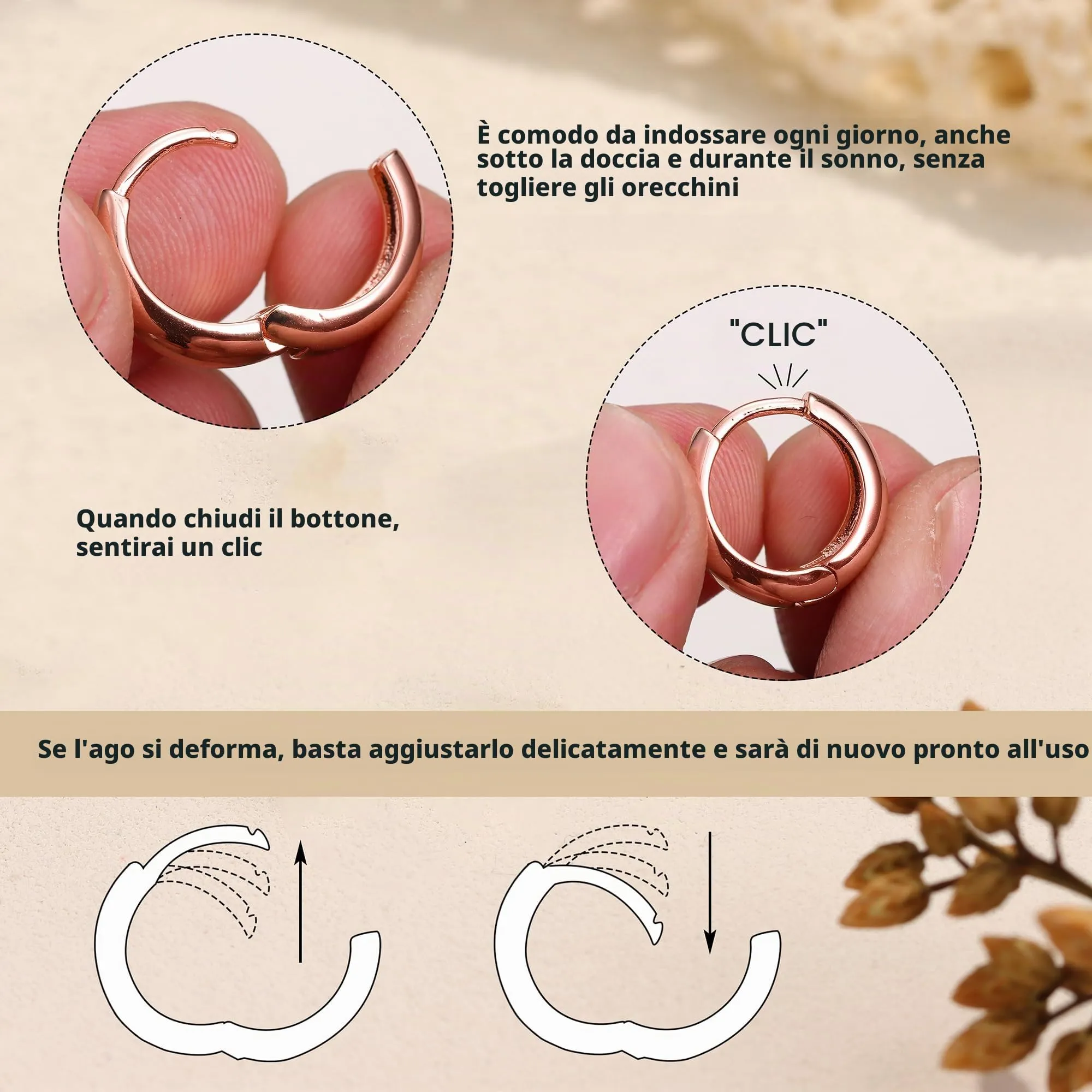 Chriscoco Orecchini a Cerchio Donna Set Oro e Argento Ipoallergenico - immagine 5