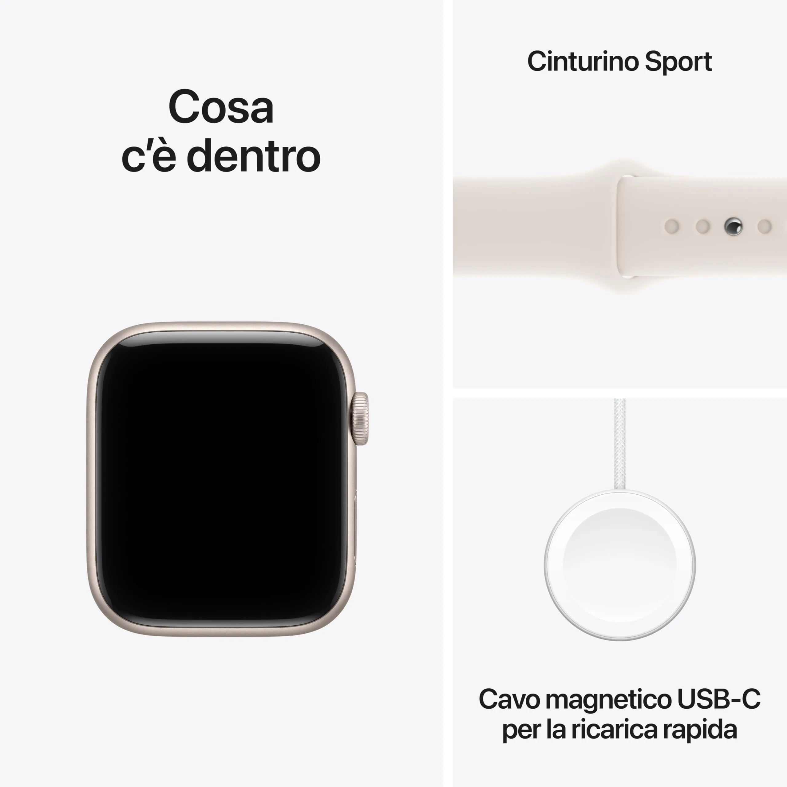 Apple Watch SE 3 GPS + Cellular, Cassa 44 mm, Alluminio Galassia, Cinturino Sport Galassia S/M - immagine 6